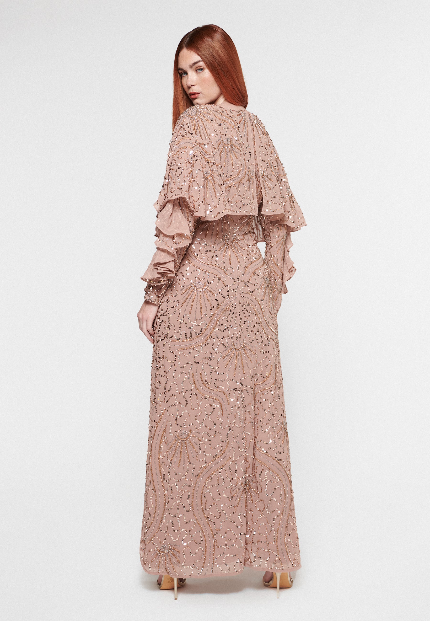 Umay Modest Embellished Sequin Maxi Dress | MTZ24105