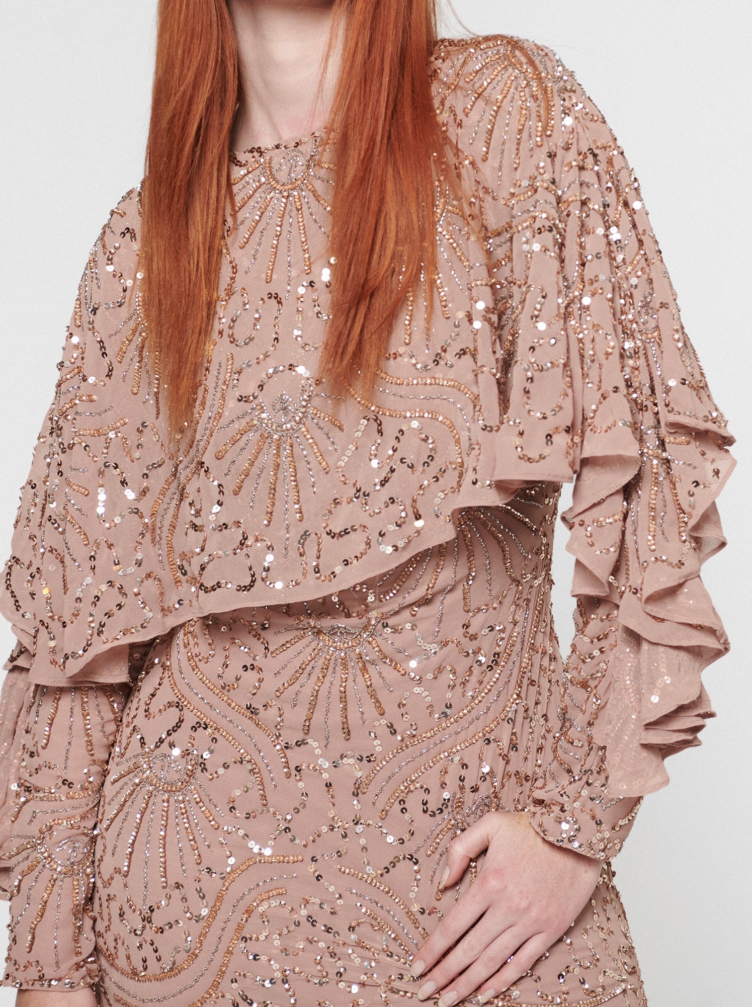 Umay Modest Embellished Sequin Maxi Dress | MTZ24105