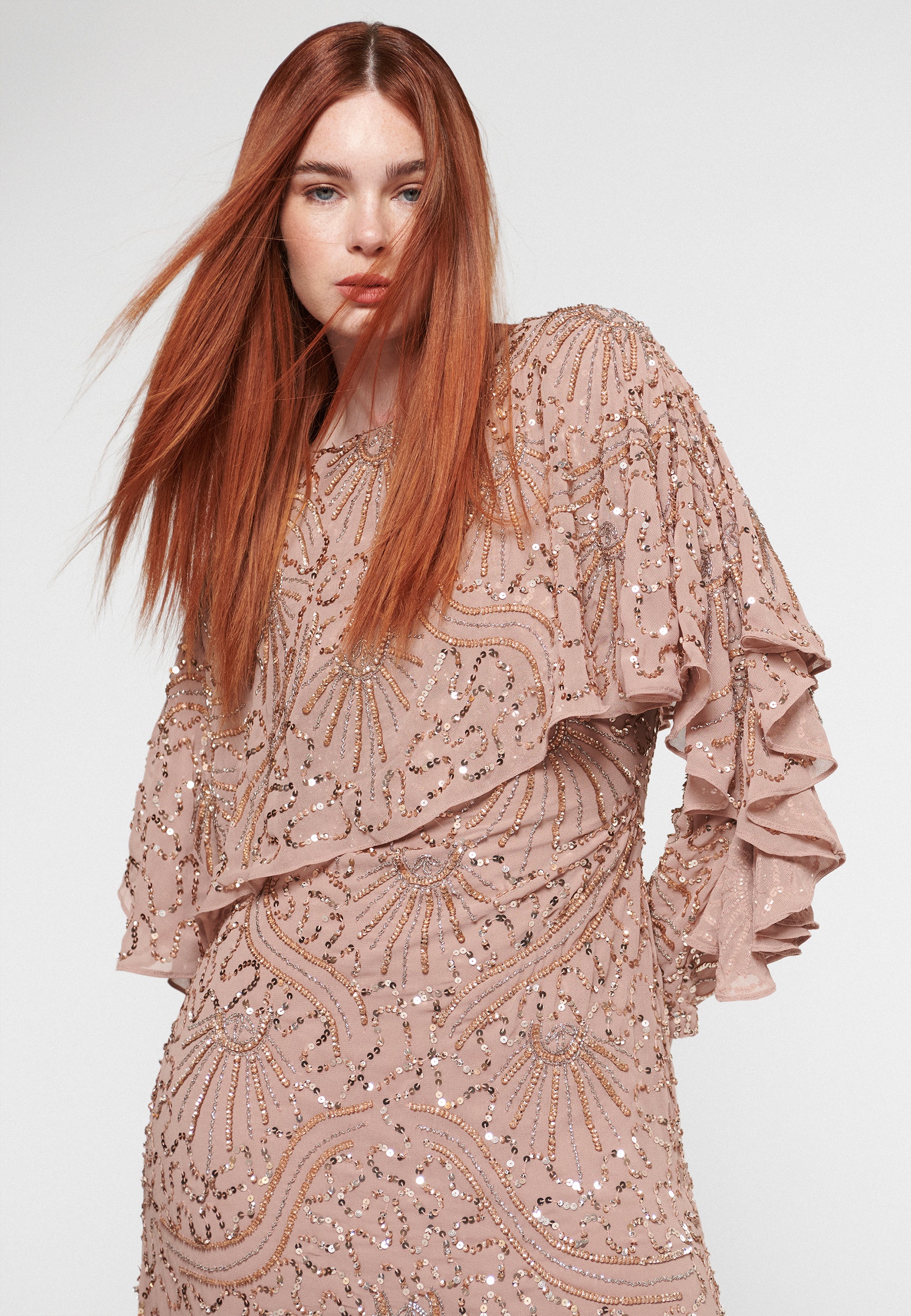 Umay Modest Embellished Sequin Maxi Dress | MTZ24105