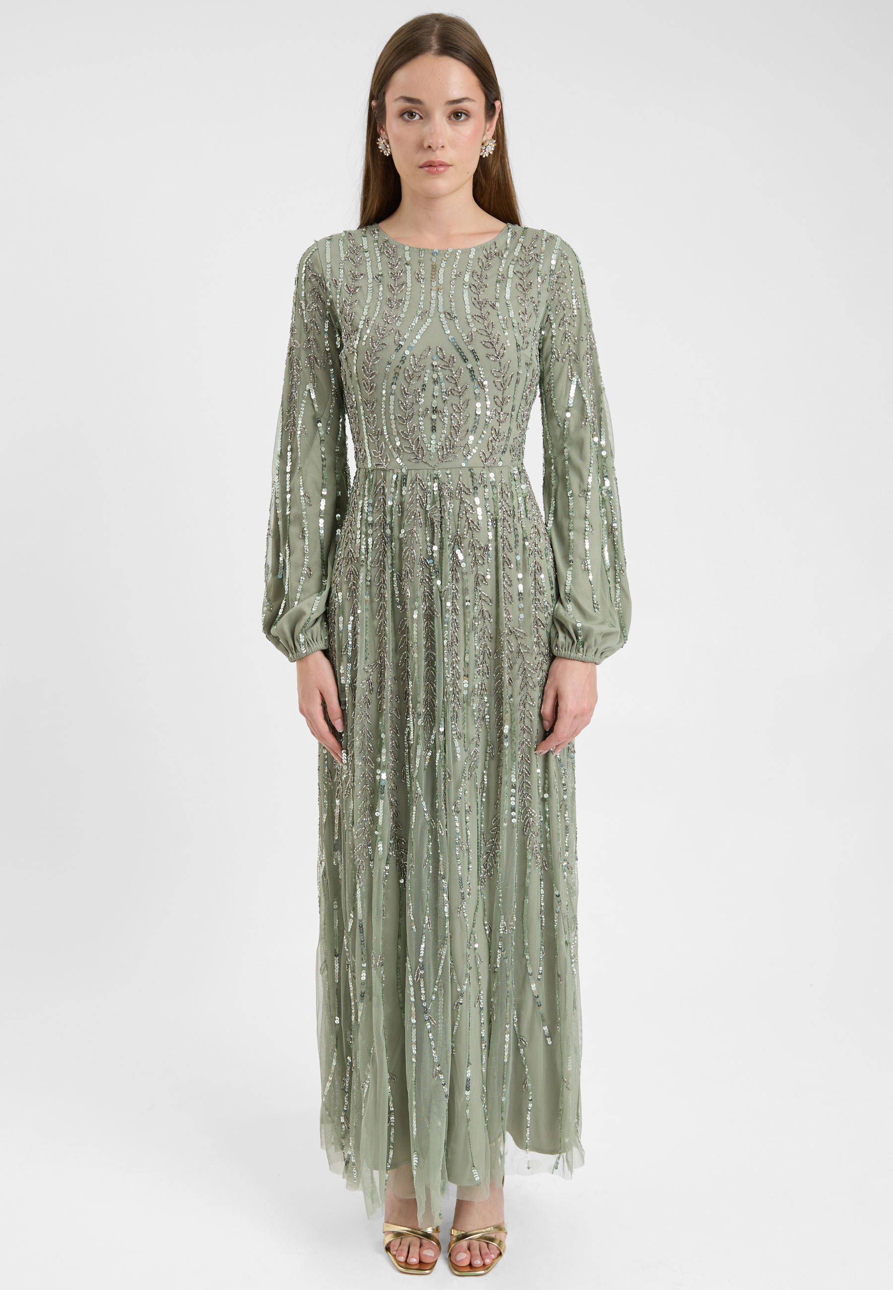Jana Modest Embellished Sequin Maxi Dress | MTZ250408