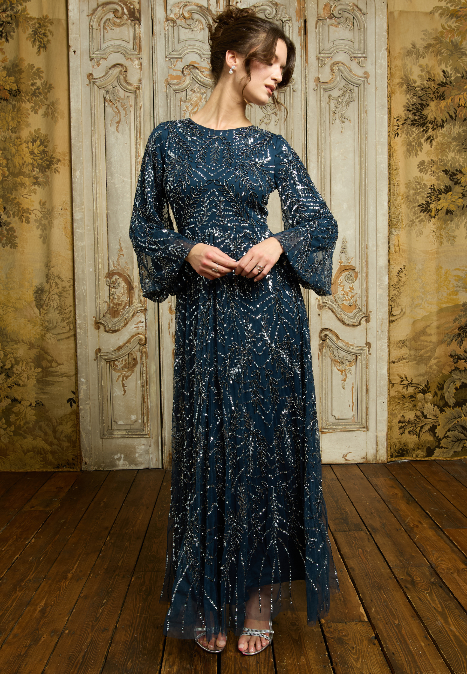 beaded dress uk Vanna Beading Tassel Luxury Evening Dress main image 0