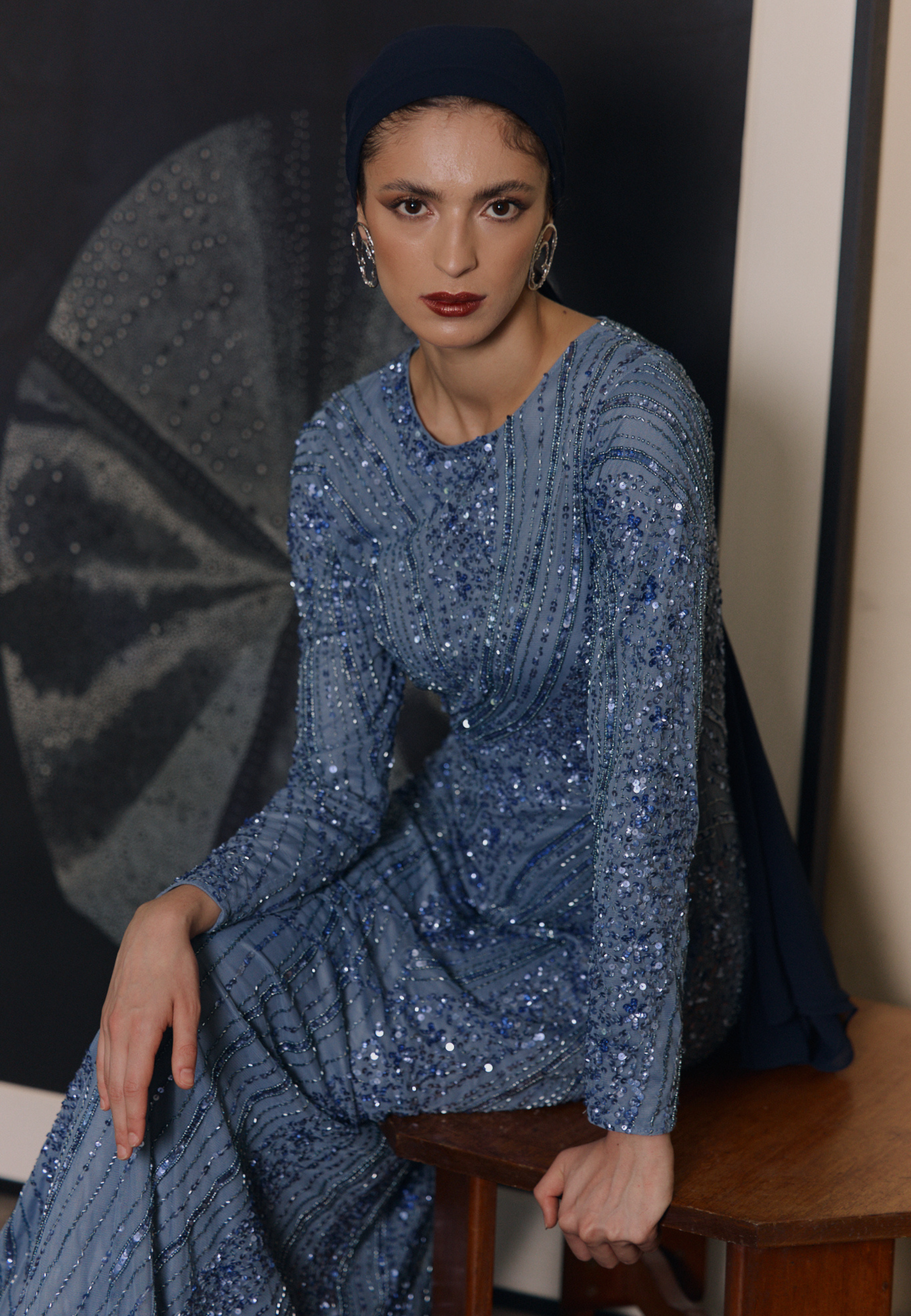 Treva Embellished Sequin Maxi Dress | MTZ260901  MARYISA