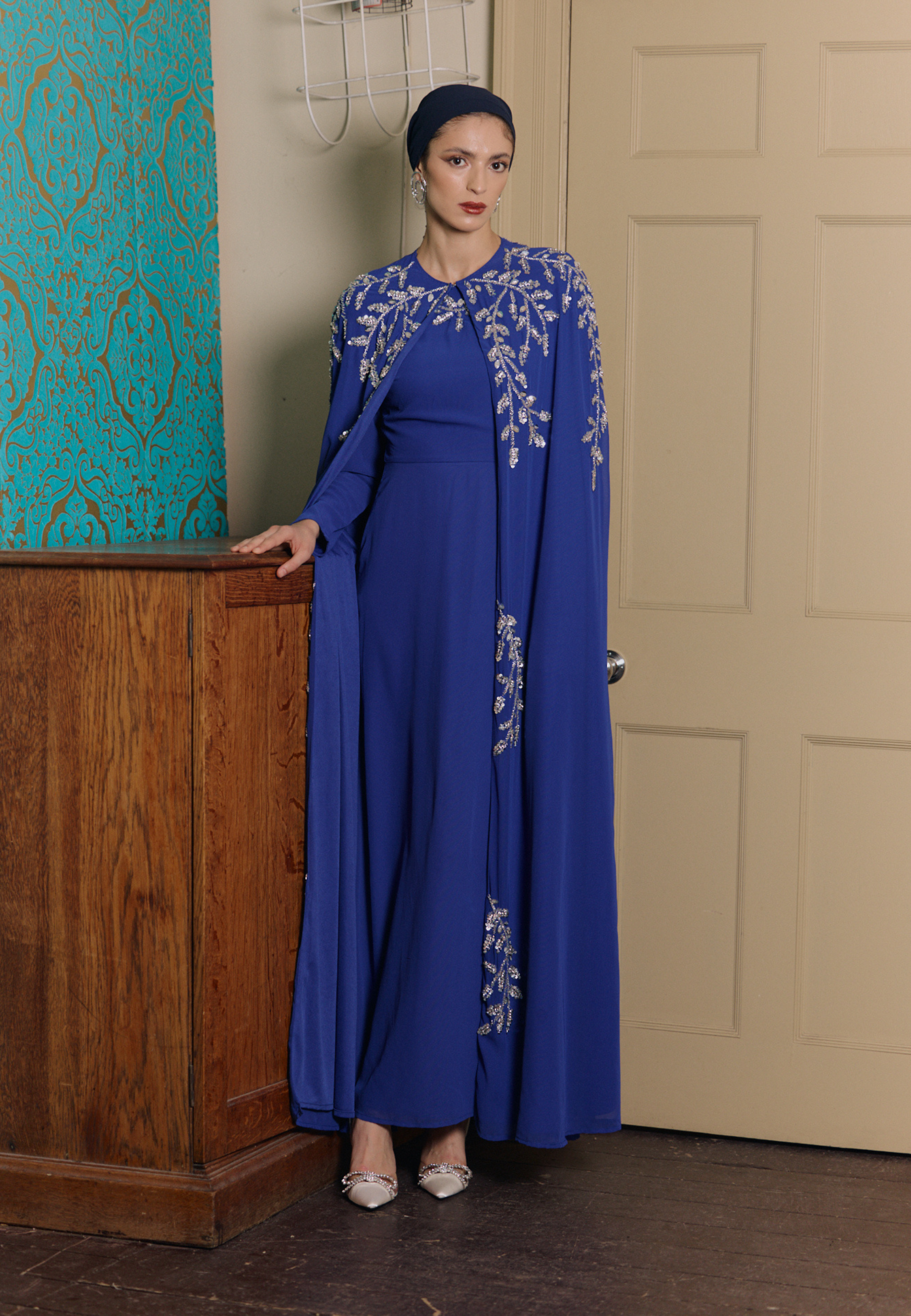sachin and babi light blue dress Sequined Embroidered Maxi Dress – Endless Rose main image 1