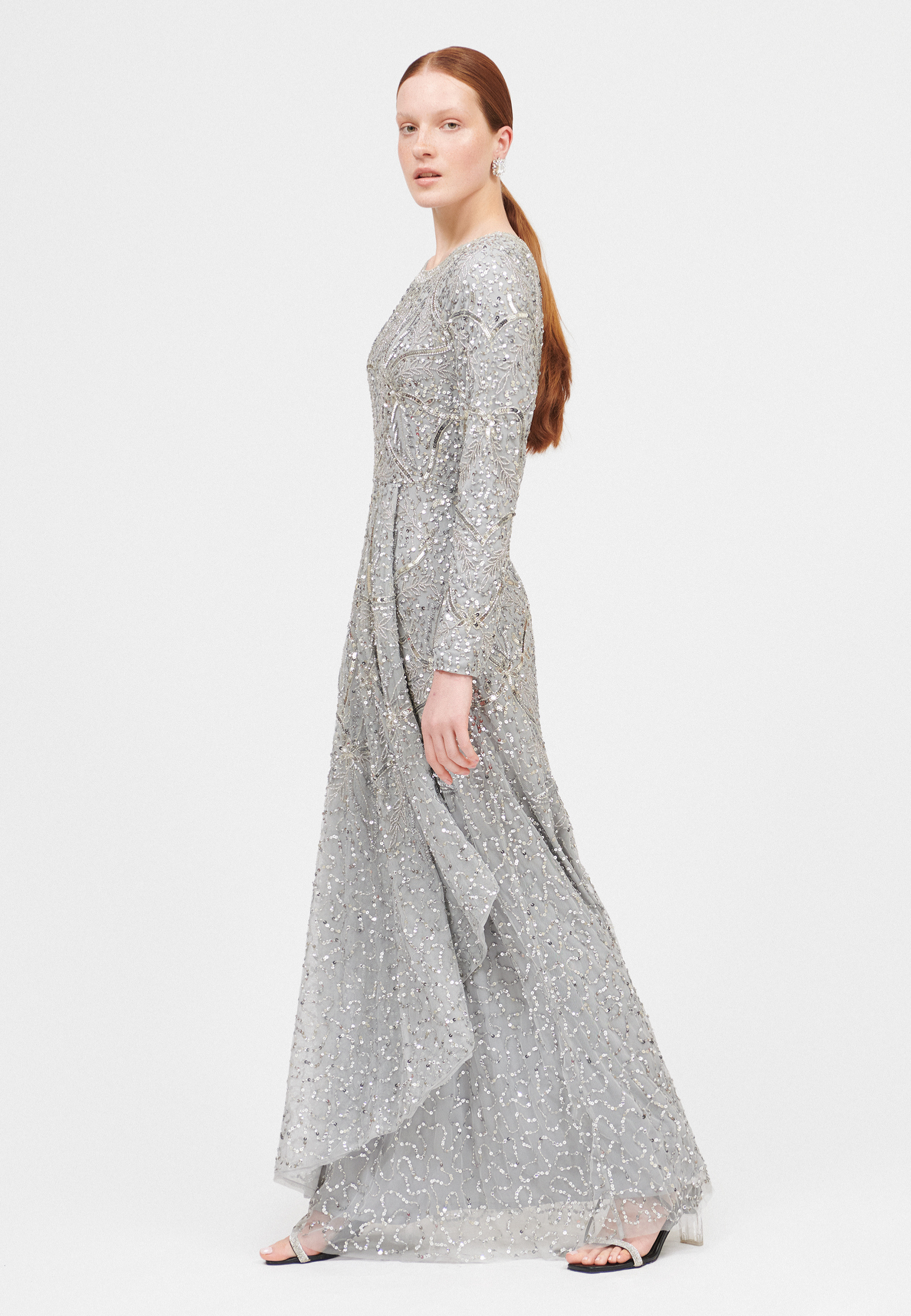 Hanaa Modest Embellished Sequin Maxi Dress | MTZ250101