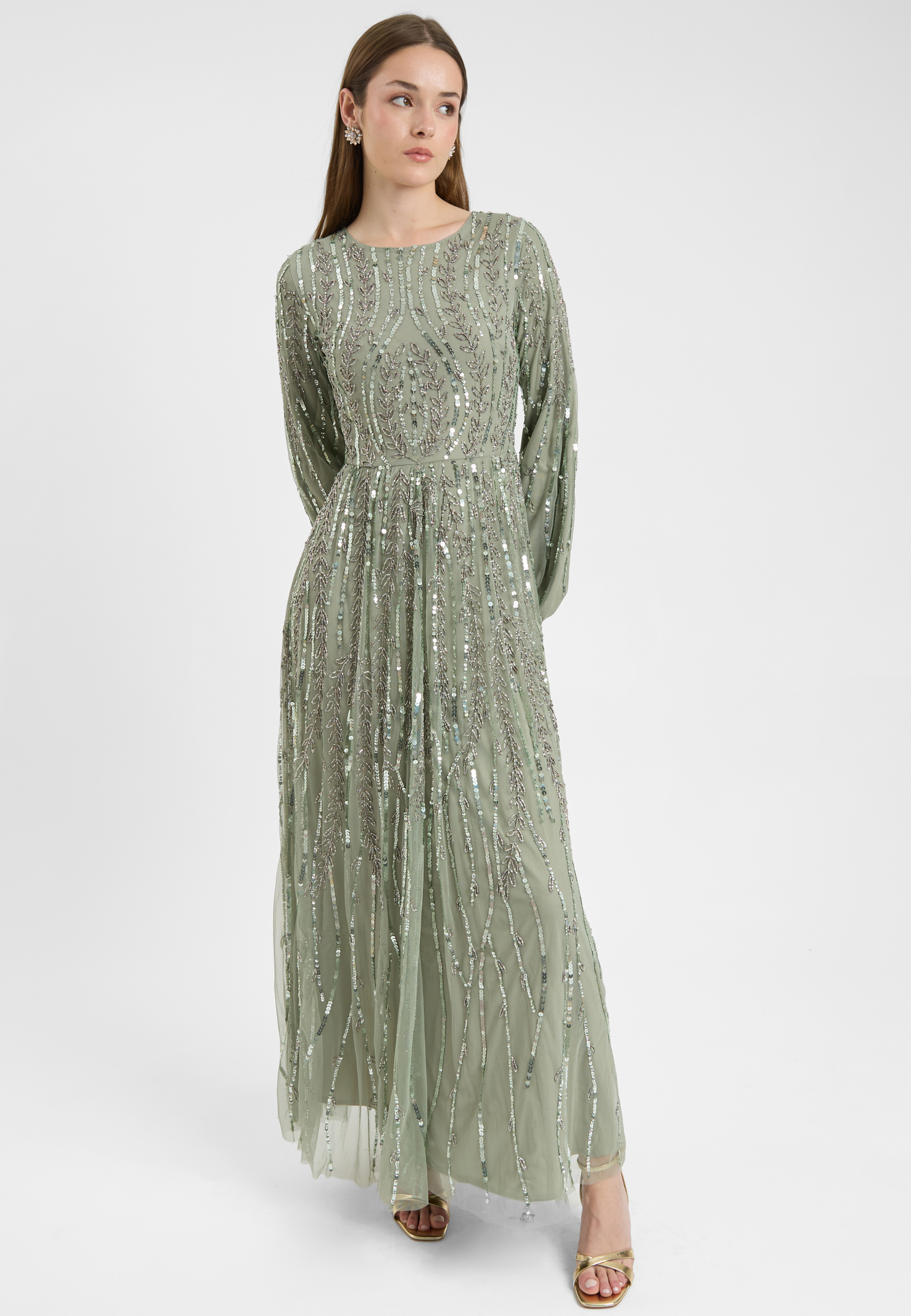 Jana Modest Embellished Sequin Maxi Dress | MTZ250408