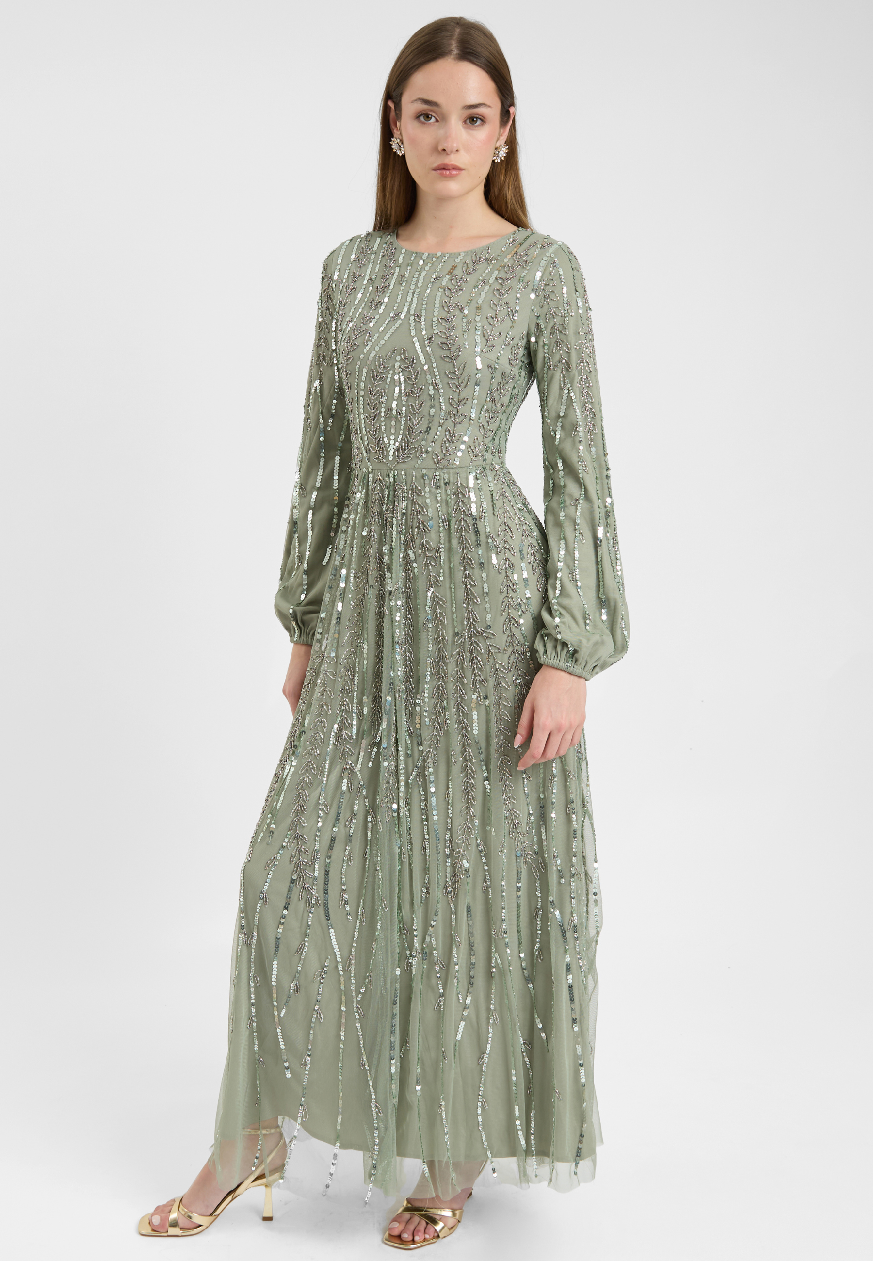 Jana Modest Embellished Sequin Maxi Dress | MTZ250408