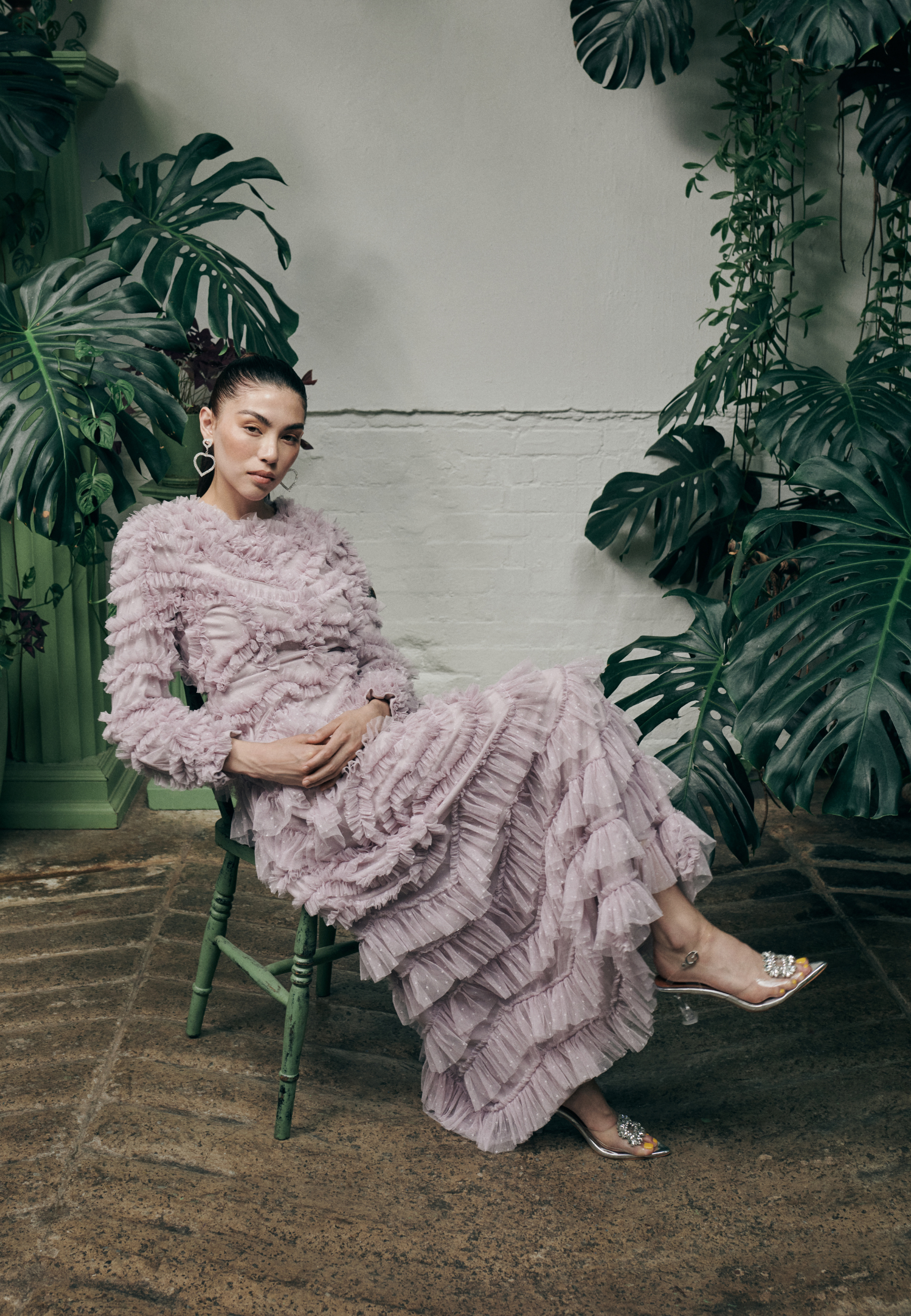 Zuma Modest Ruffle Maxi Dress | MTZ250111 – MARYISA