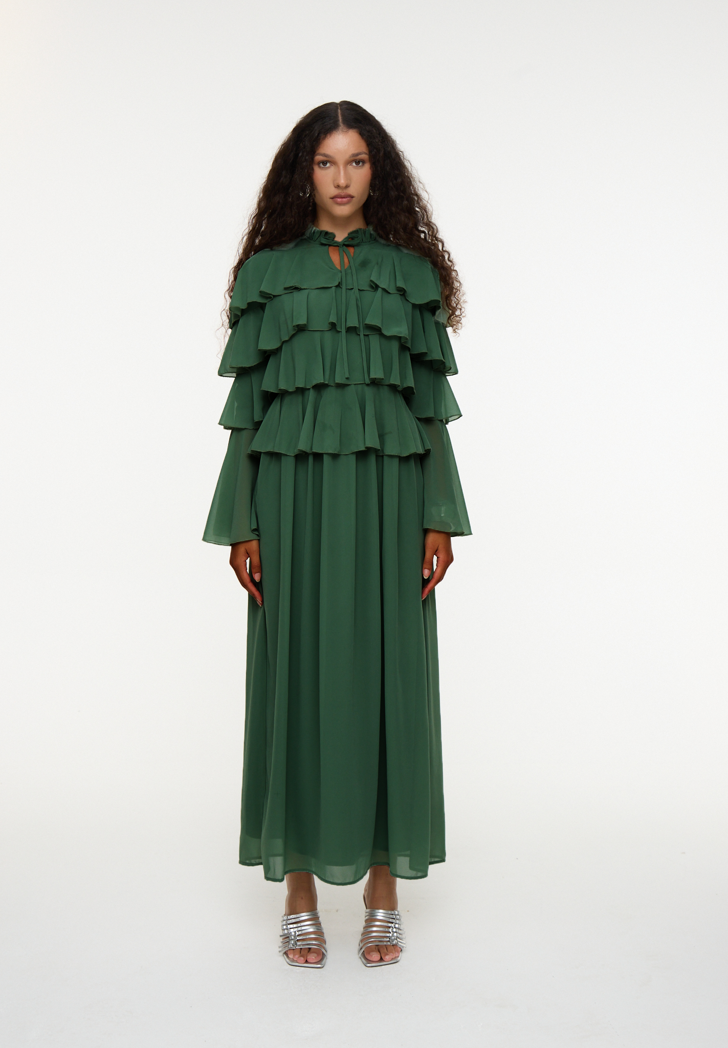 Luisa Modest Ruffle Maxi Dress | MTZ 250126