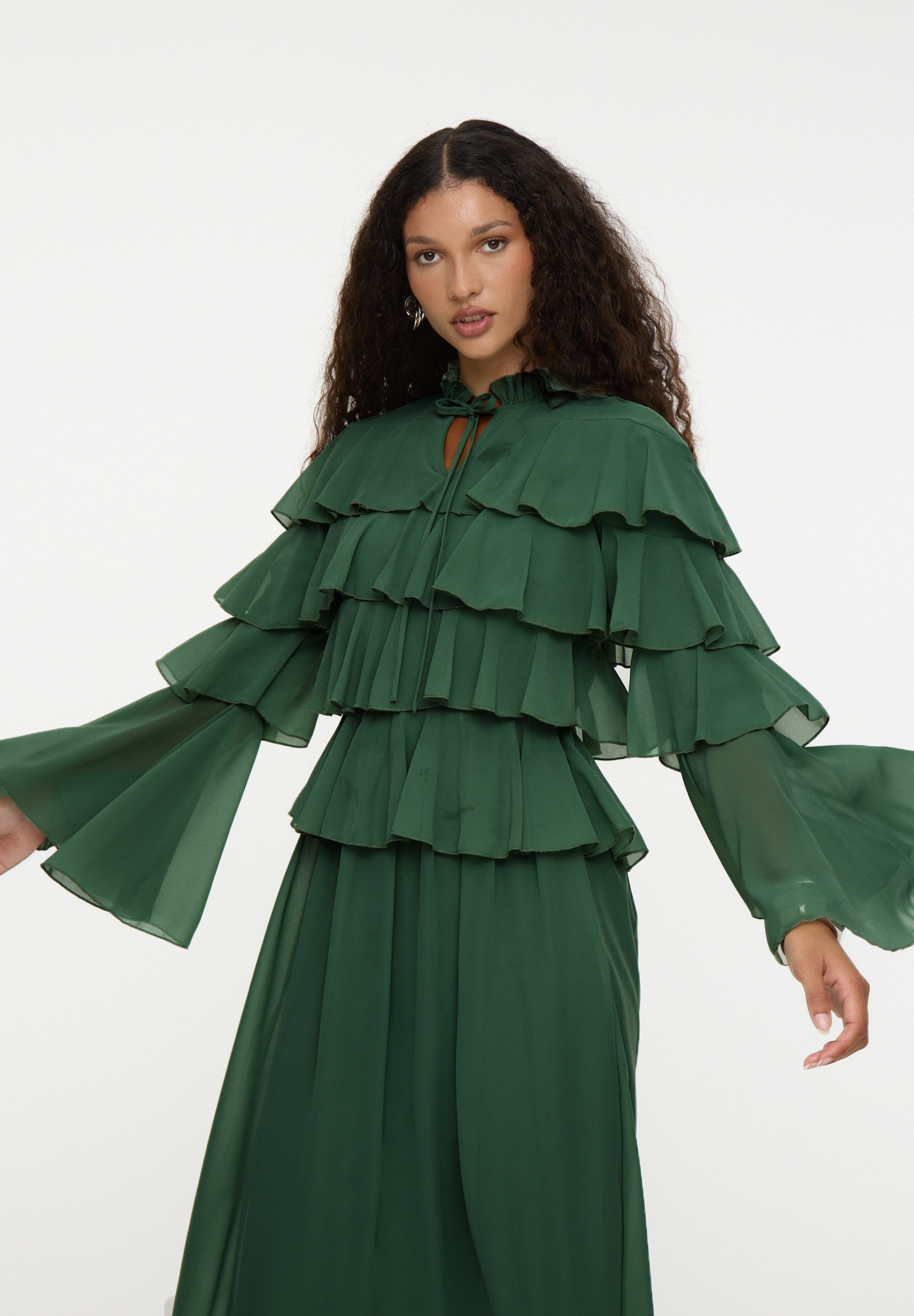 Luisa Modest Ruffle Maxi Dress | MTZ 250126