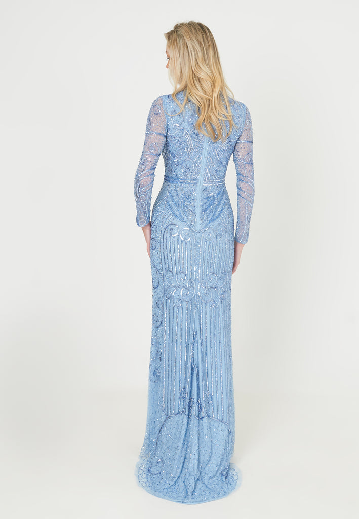 FARAH EMBELLISHED SEQUINS MAXI DRESS