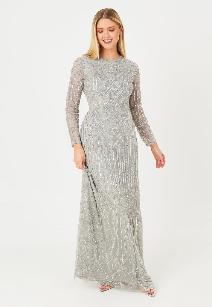 ZOYA EMBELLISHED SEQUINS MAXI DRESS