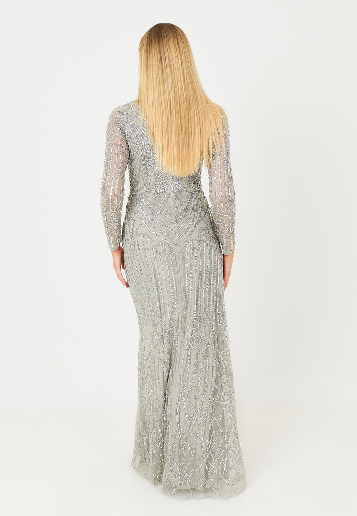 ZOYA EMBELLISHED SEQUINS MAXI DRESS