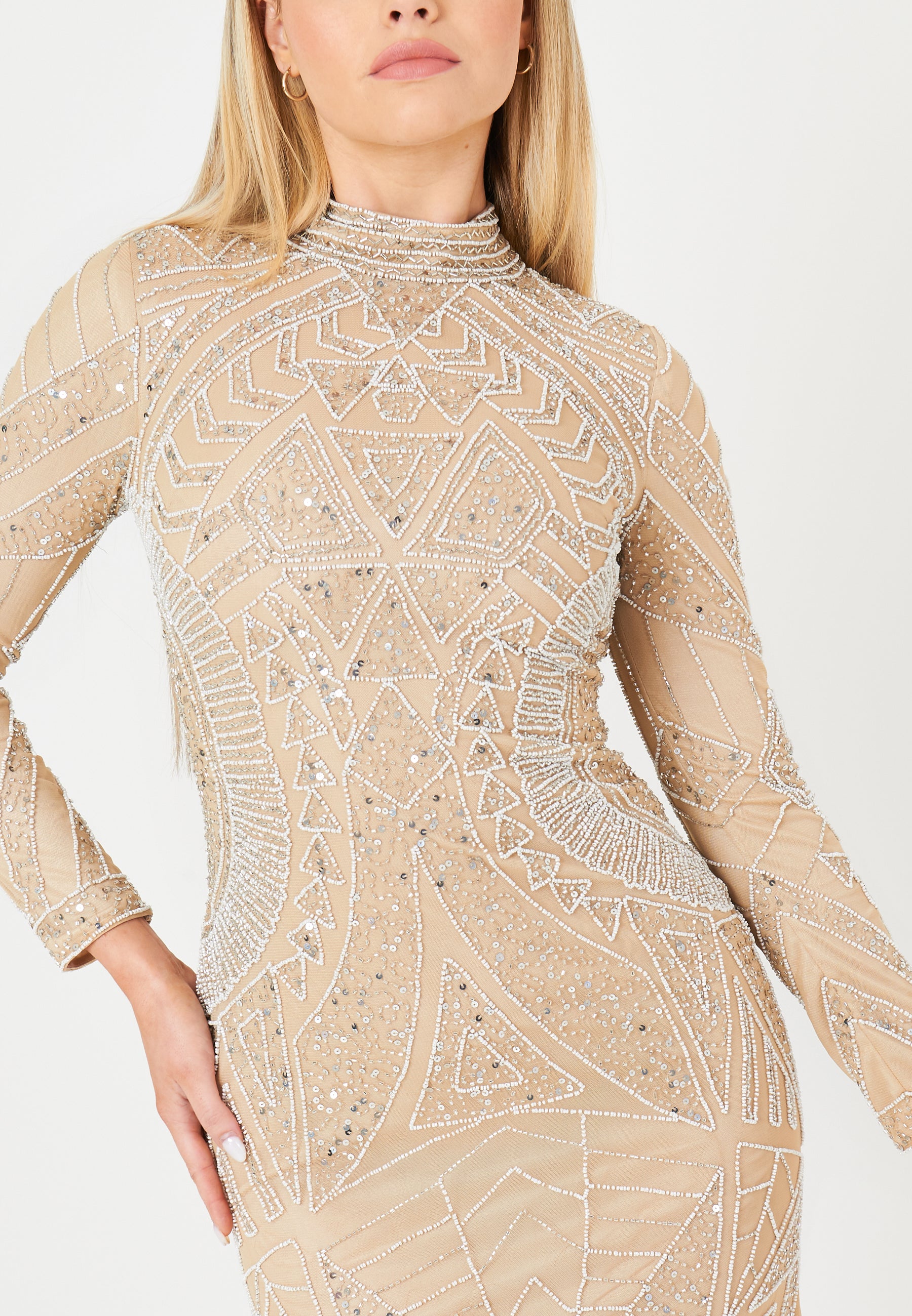 Hiba Embellished Sequin Maxi Dress | MT240203