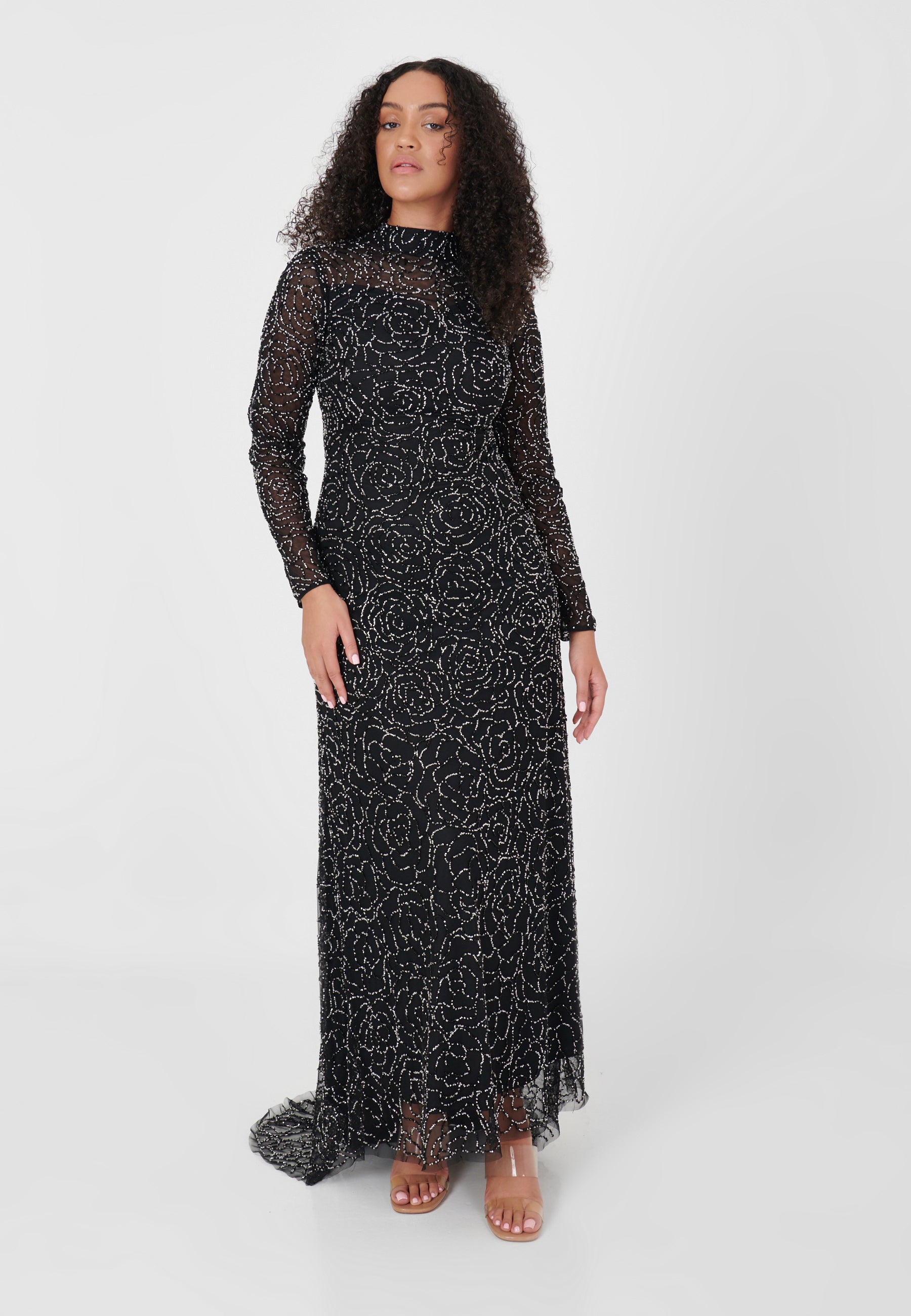 Nuha Embellished Sequin Maxi Dress | MTZ230906