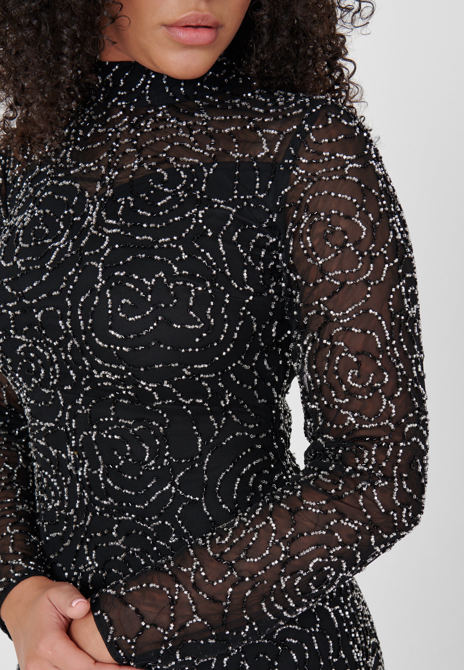 Nuha Embellished Sequin Maxi Dress | MTZ230906