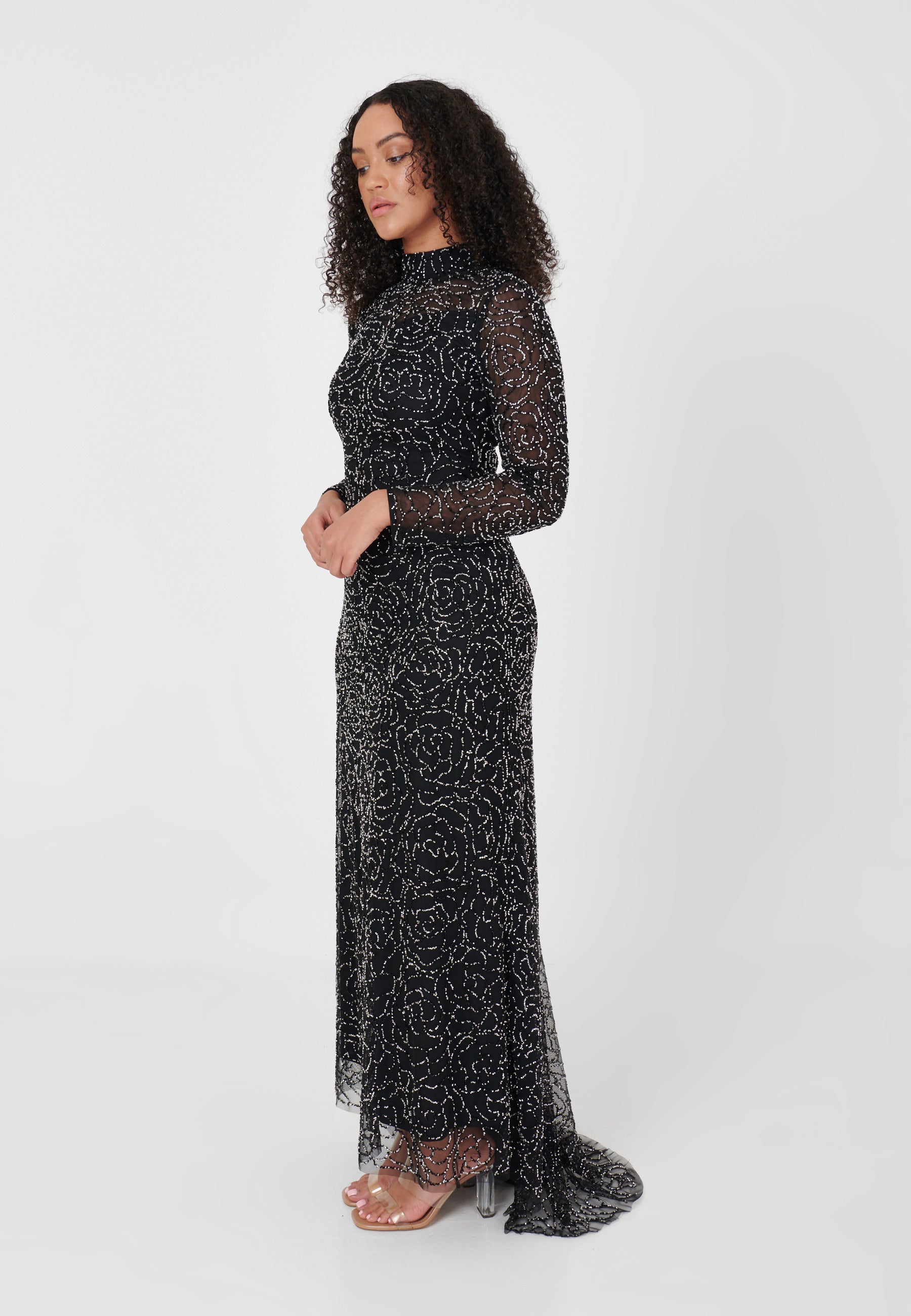 Nuha Embellished Sequin Maxi Dress | MTZ230906