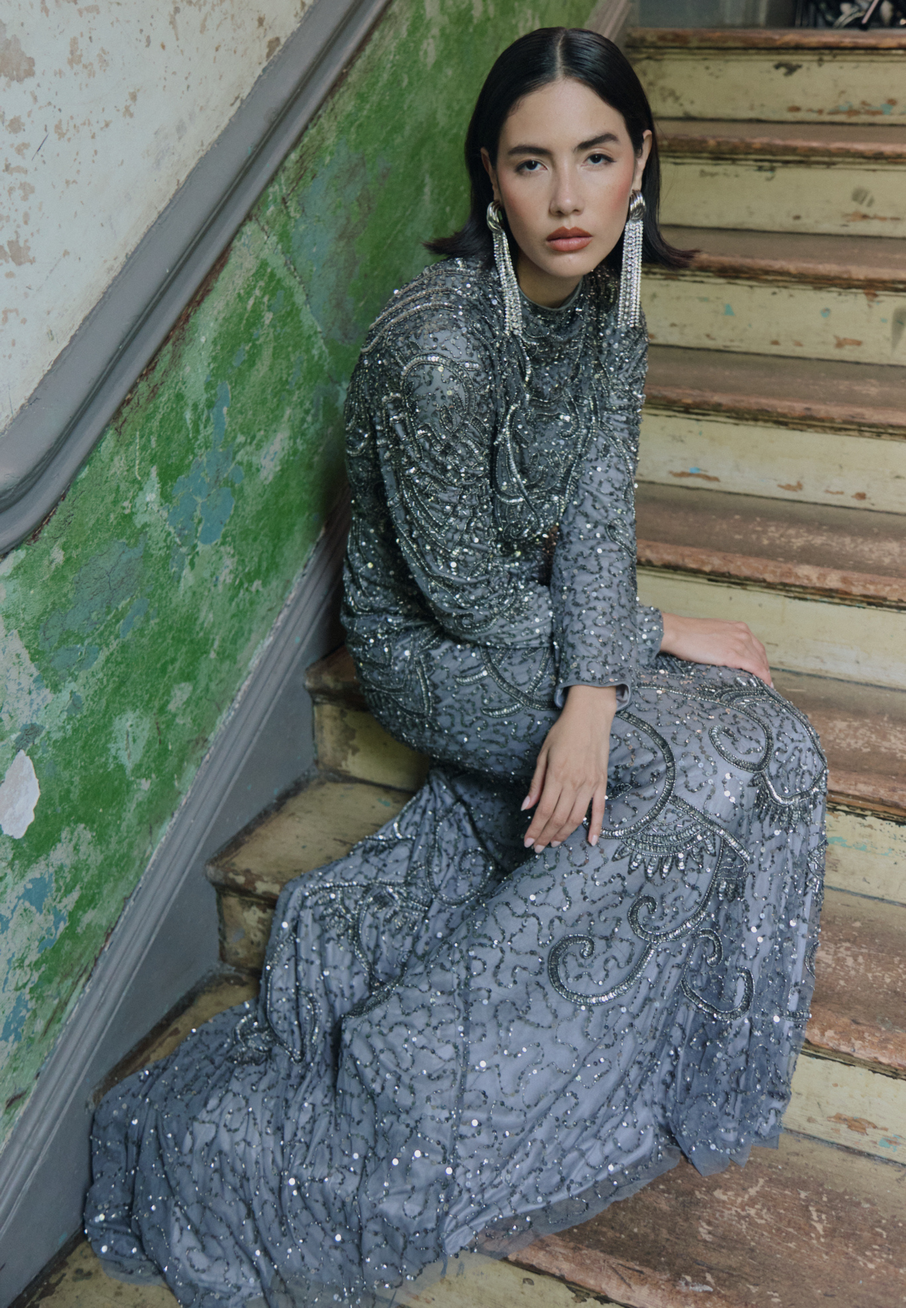 Jenna Embellished Sequin Maxi Dress | MTZ250813
