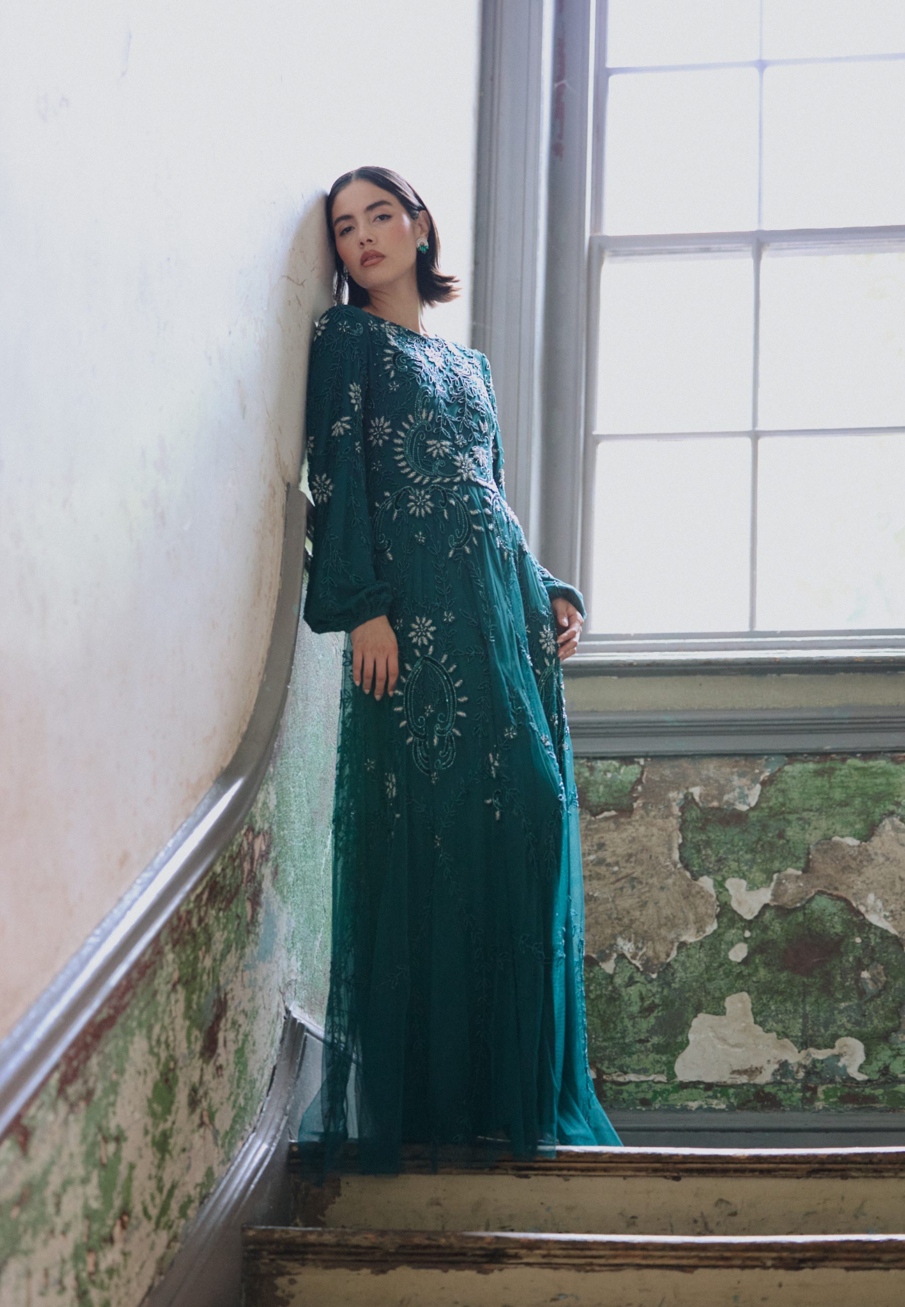 Rawa Modest Embellished Sequin Maxi Dress | MTZ250710