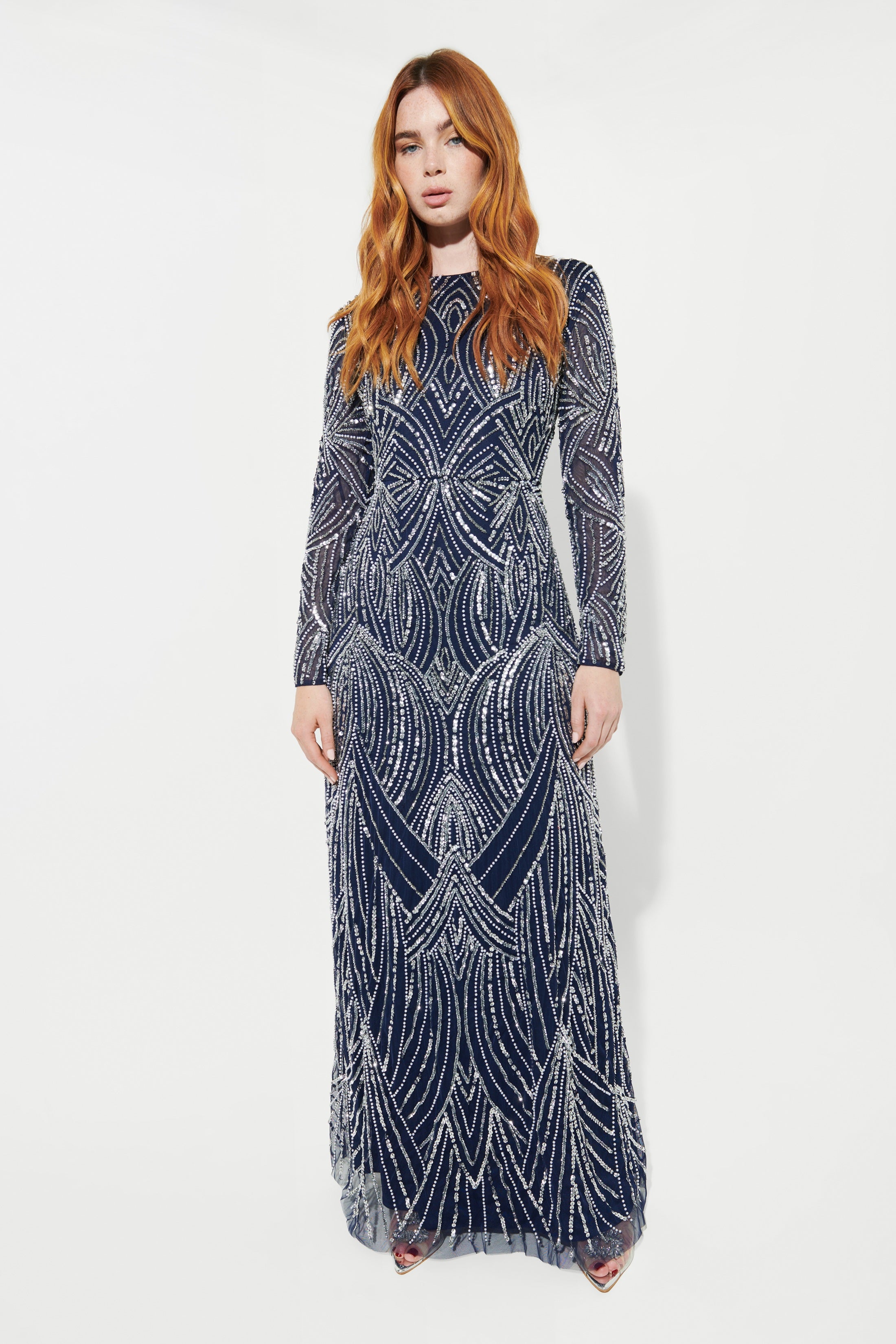 Rania Embellished Sequin Maxi Dress | MTZ240403