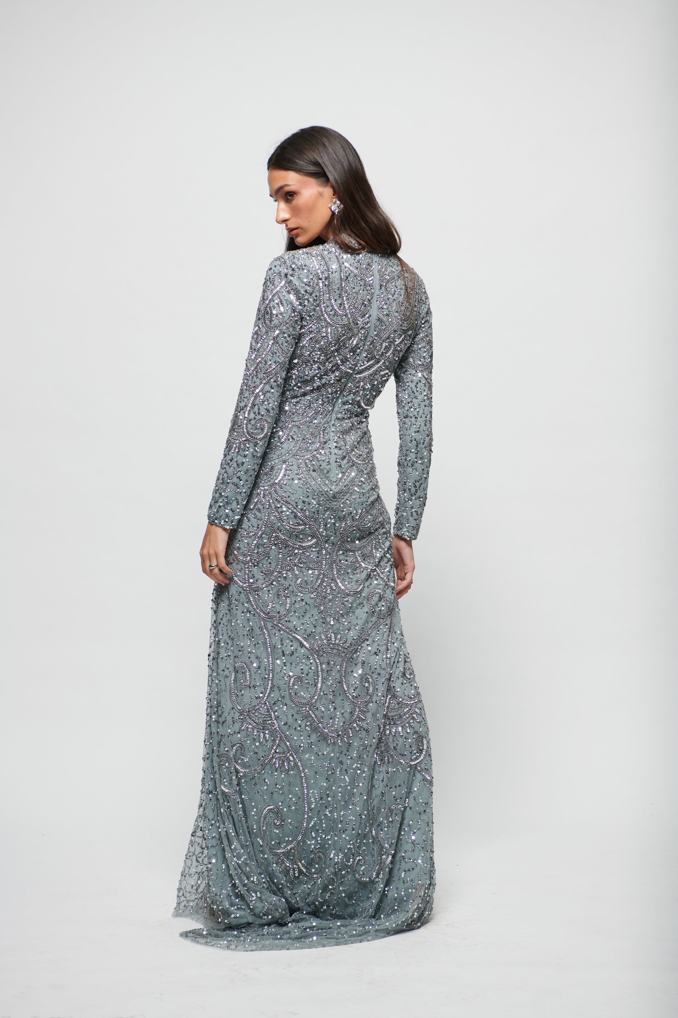 ZAHA MODEST EMBELLISHED MAXI DRESS | MTZ240603