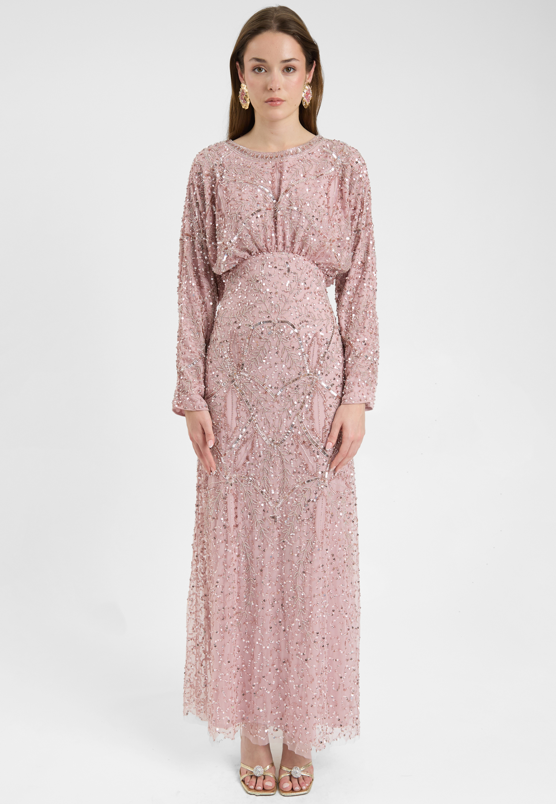 Elma Modest Embellished Sequin Maxi Dress | MTZ250708
