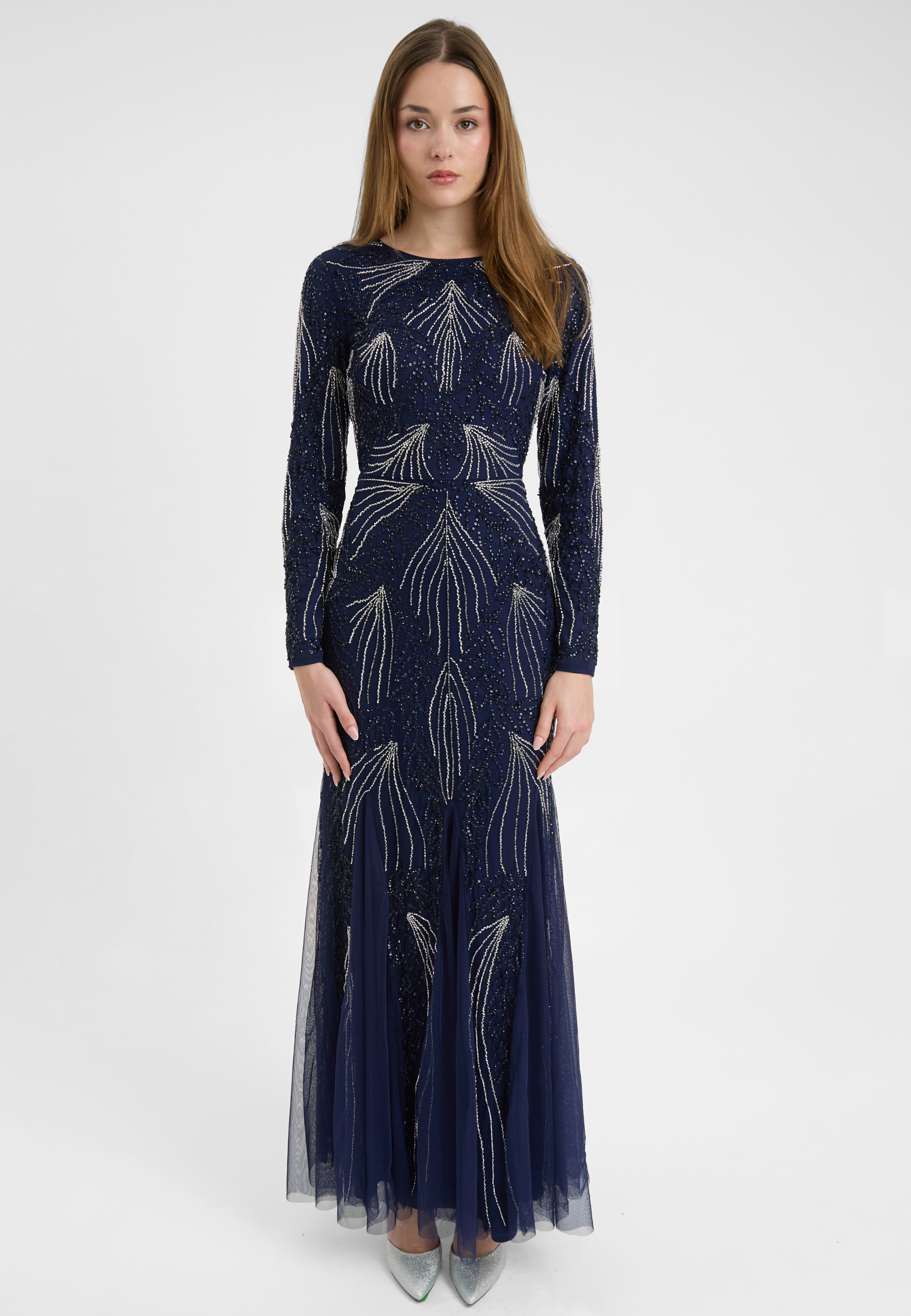 Elle Modest Embellished Sequin Maxi Dress | MTZ250714
