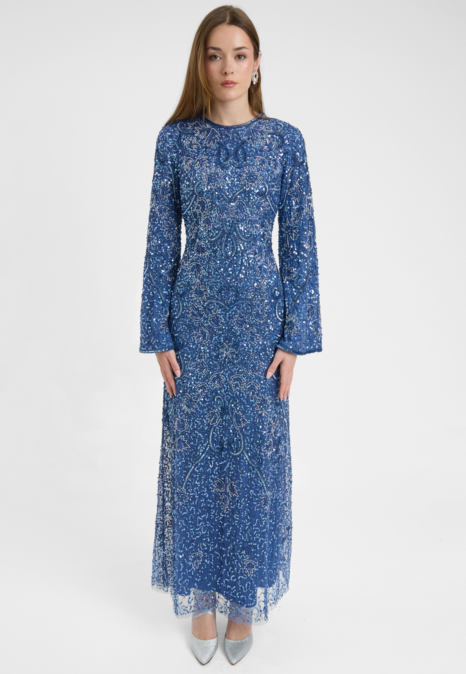 Aliye Embellished Sequin Maxi Dress | MTZ250805