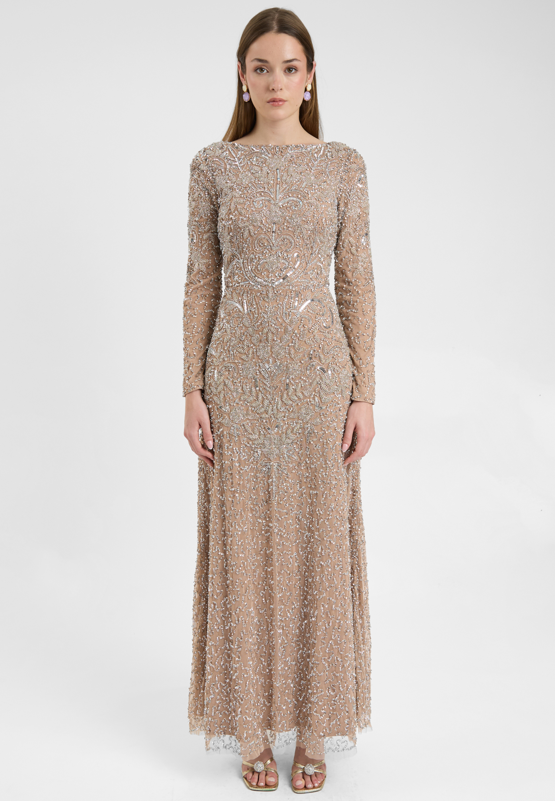 Raisa Modest Embellished Sequin Maxi Dress | MTZ250415