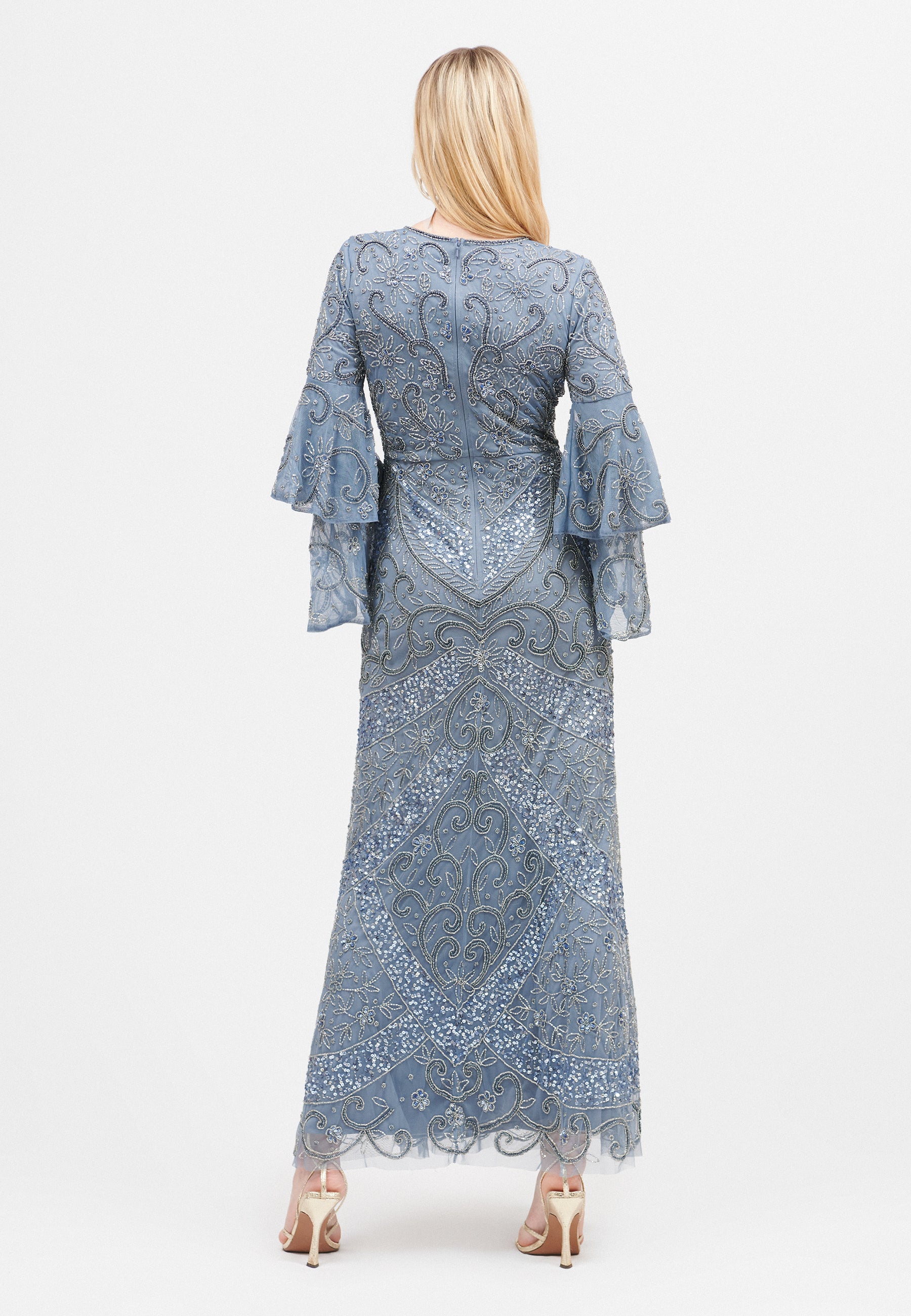 Alina Modest Embellished Sequin Maxi Dress | M250110