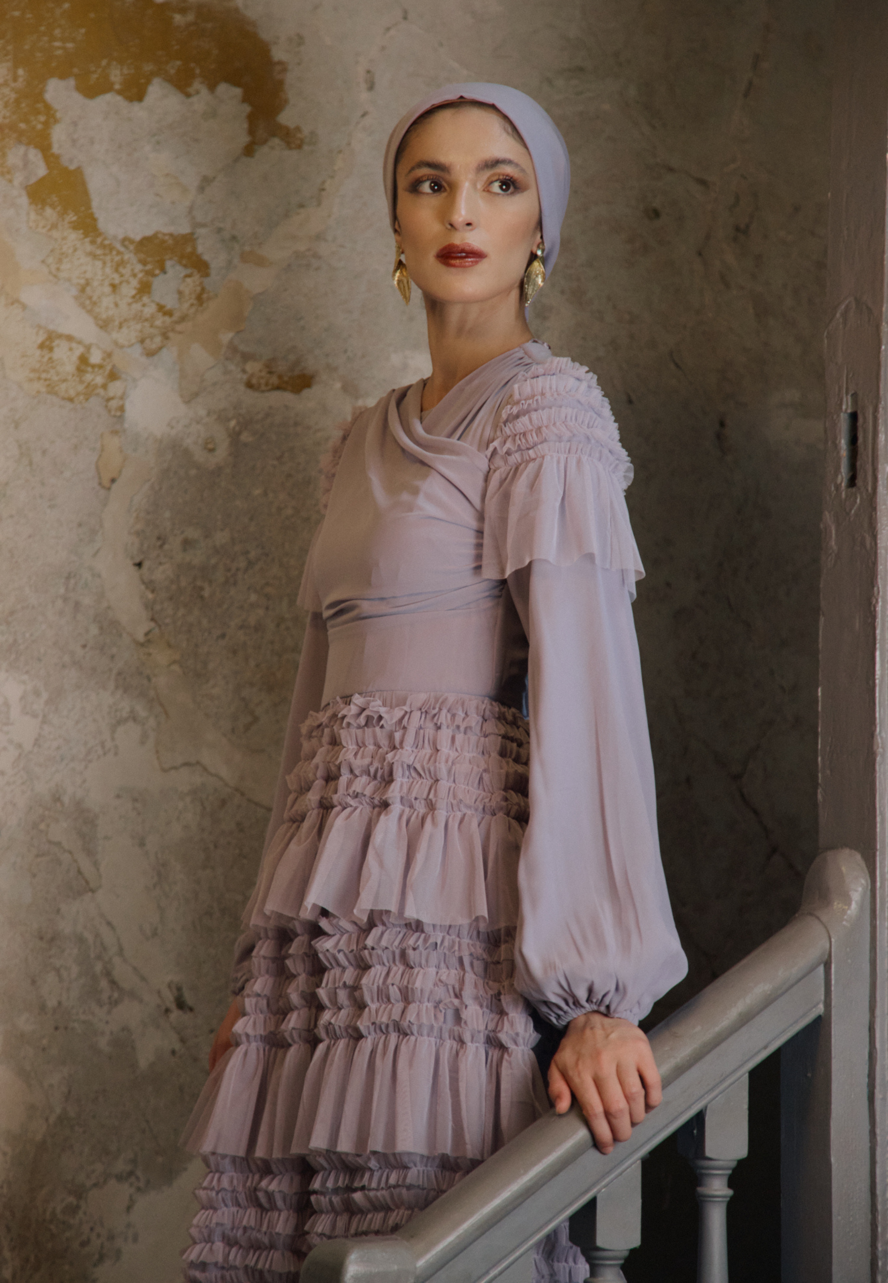 Luna Modest Ruffle Maxi Dress | MTZ250121