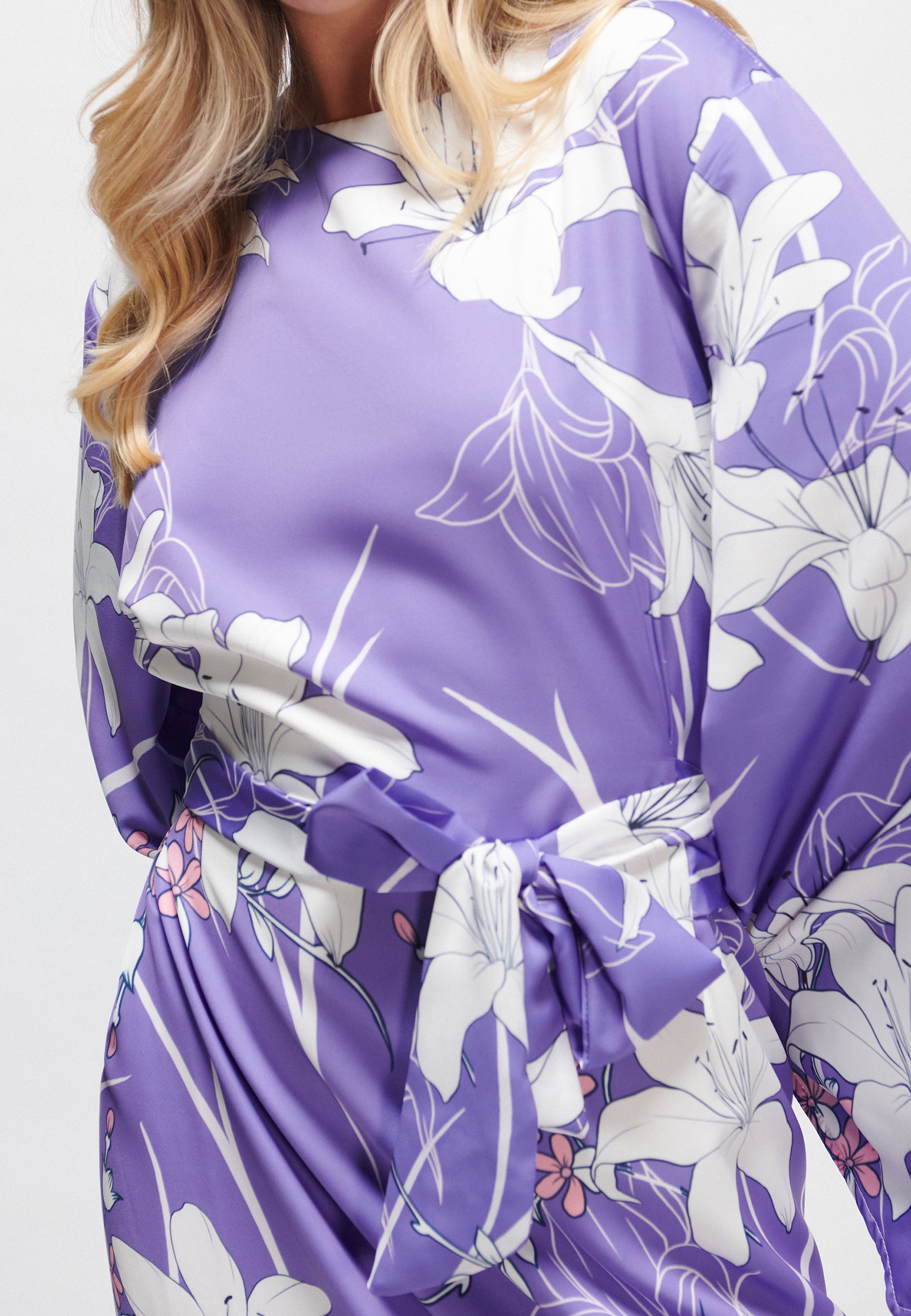 ワンピース Airy Volume Sleeve Dress misty lilac S Airy Volume Sleeve Dress misty lilac S