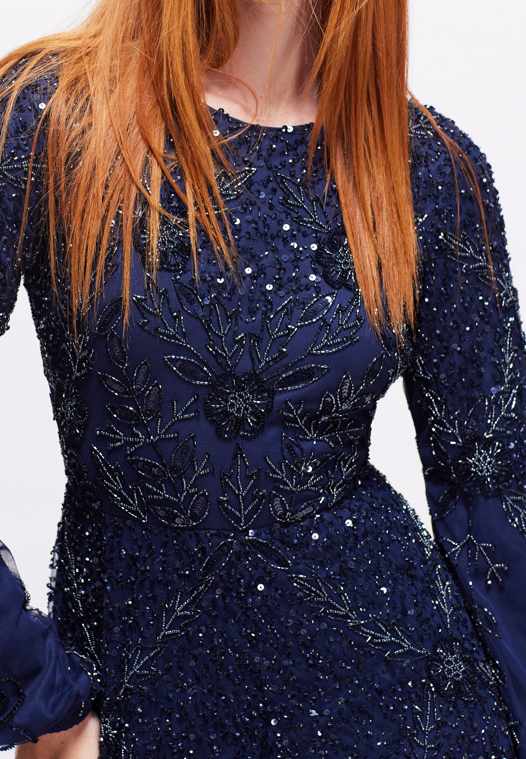 ALEA MODEST EMBELLISHED SEQUIN MAXI DRESS | MTZ240802