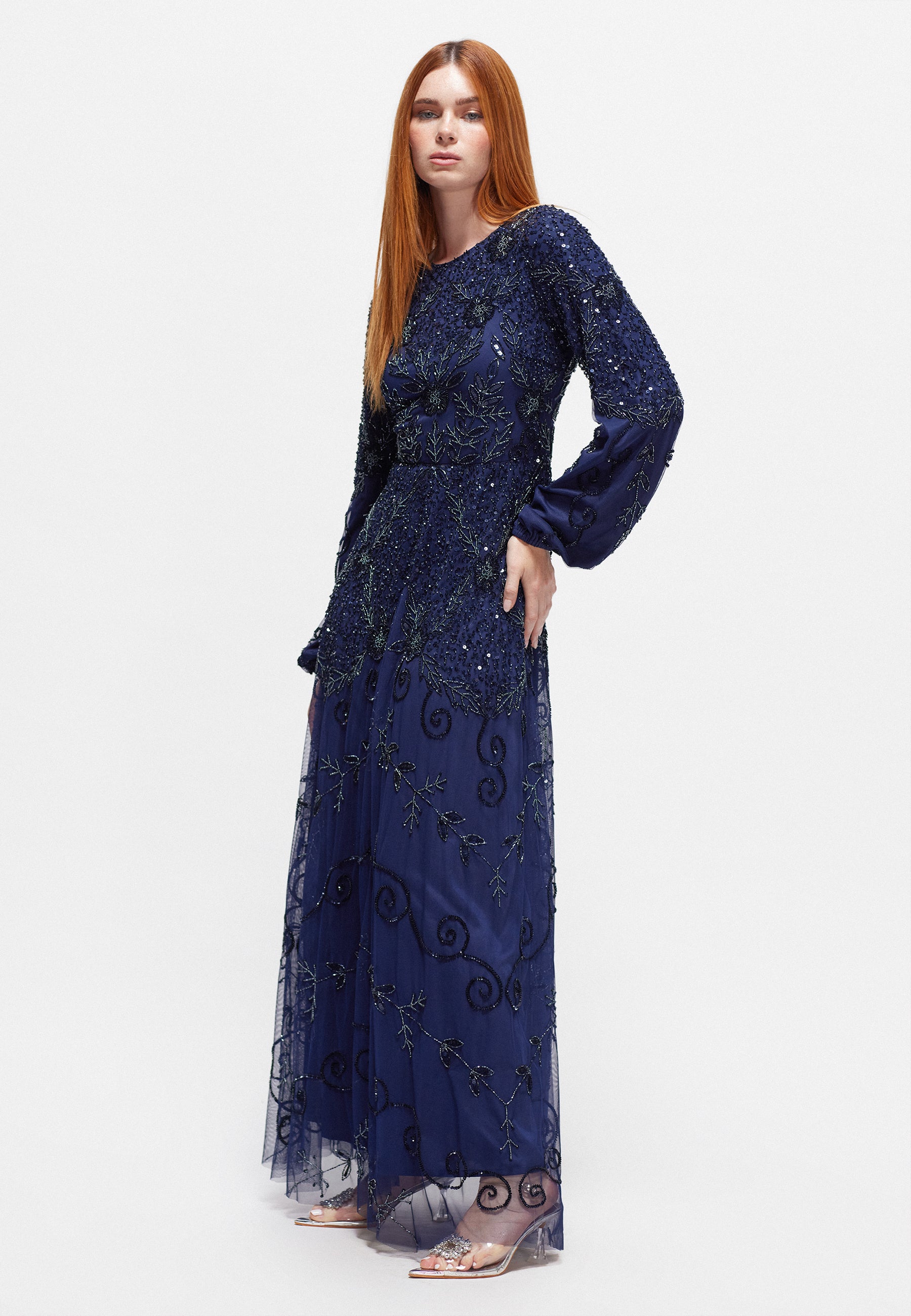 ALEA MODEST EMBELLISHED SEQUIN MAXI DRESS | MTZ240802