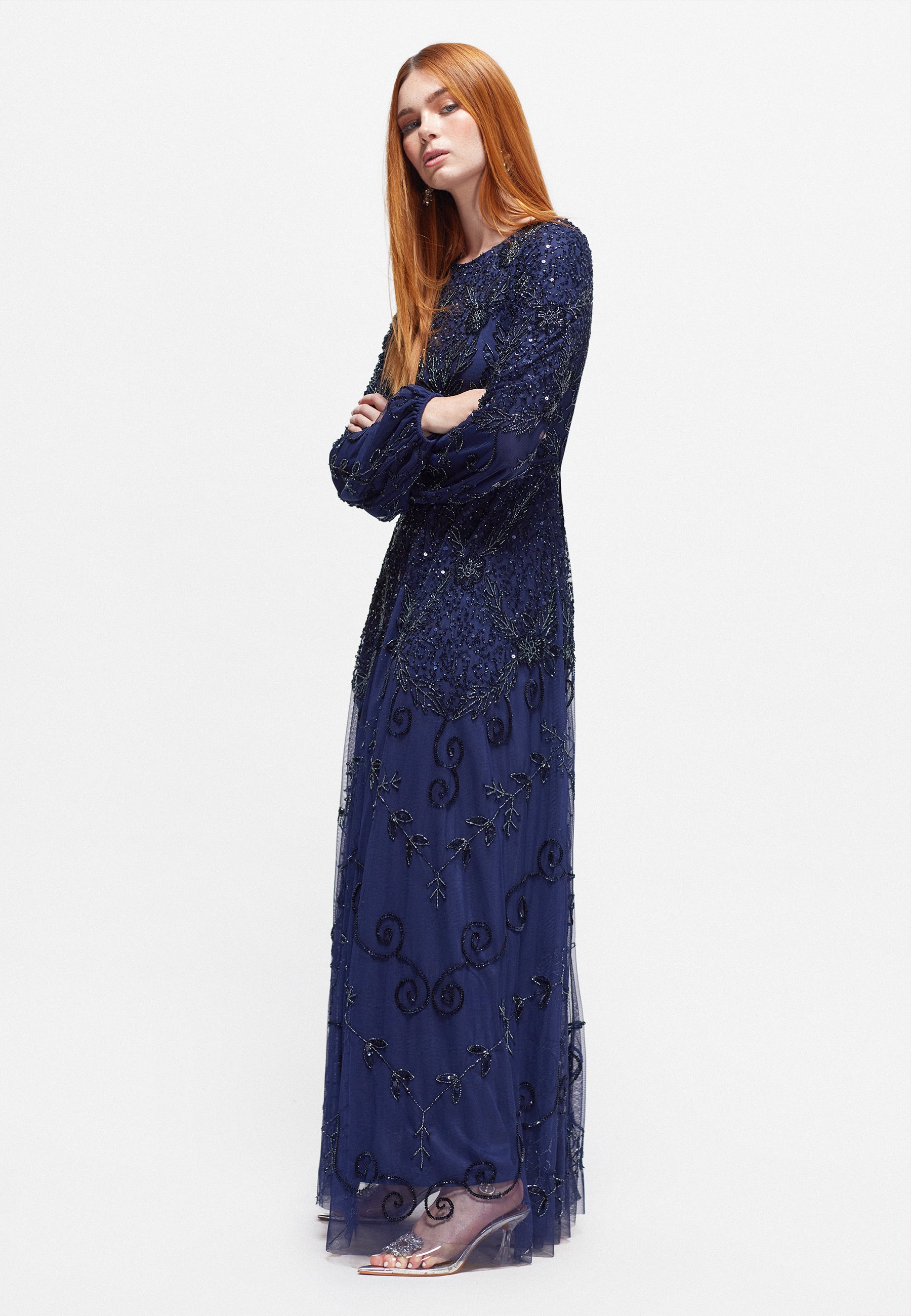 ALEA MODEST EMBELLISHED SEQUIN MAXI DRESS | MTZ240802