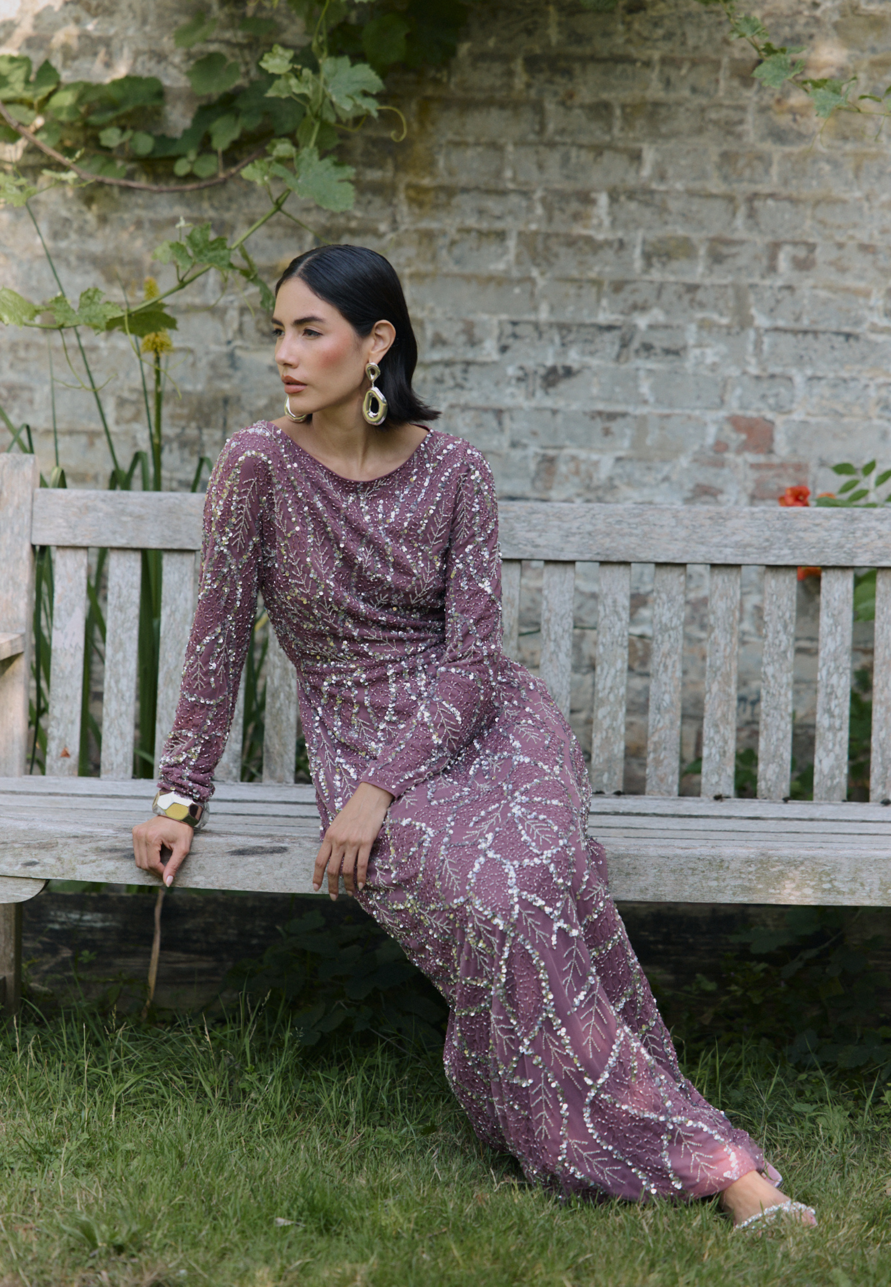 Sezen Embellished Sequin Maxi Dress | MTZ250812
