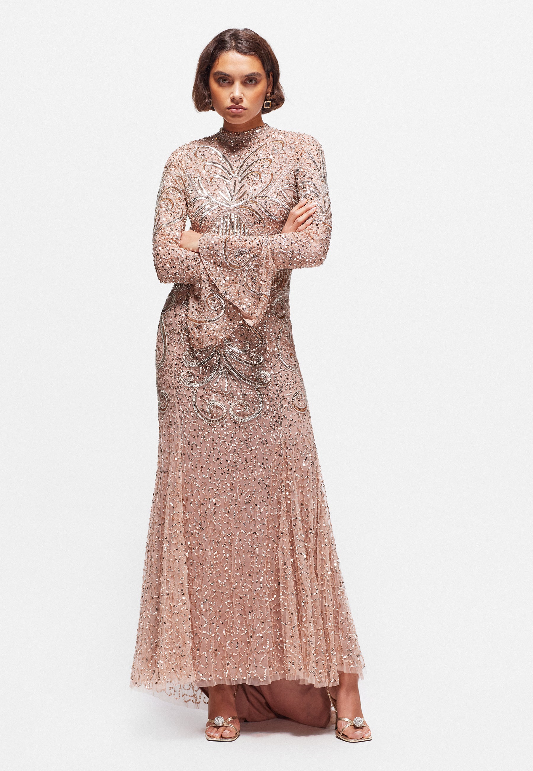 Zaira Embellished Sequin Maxi Dress | MTZ240801