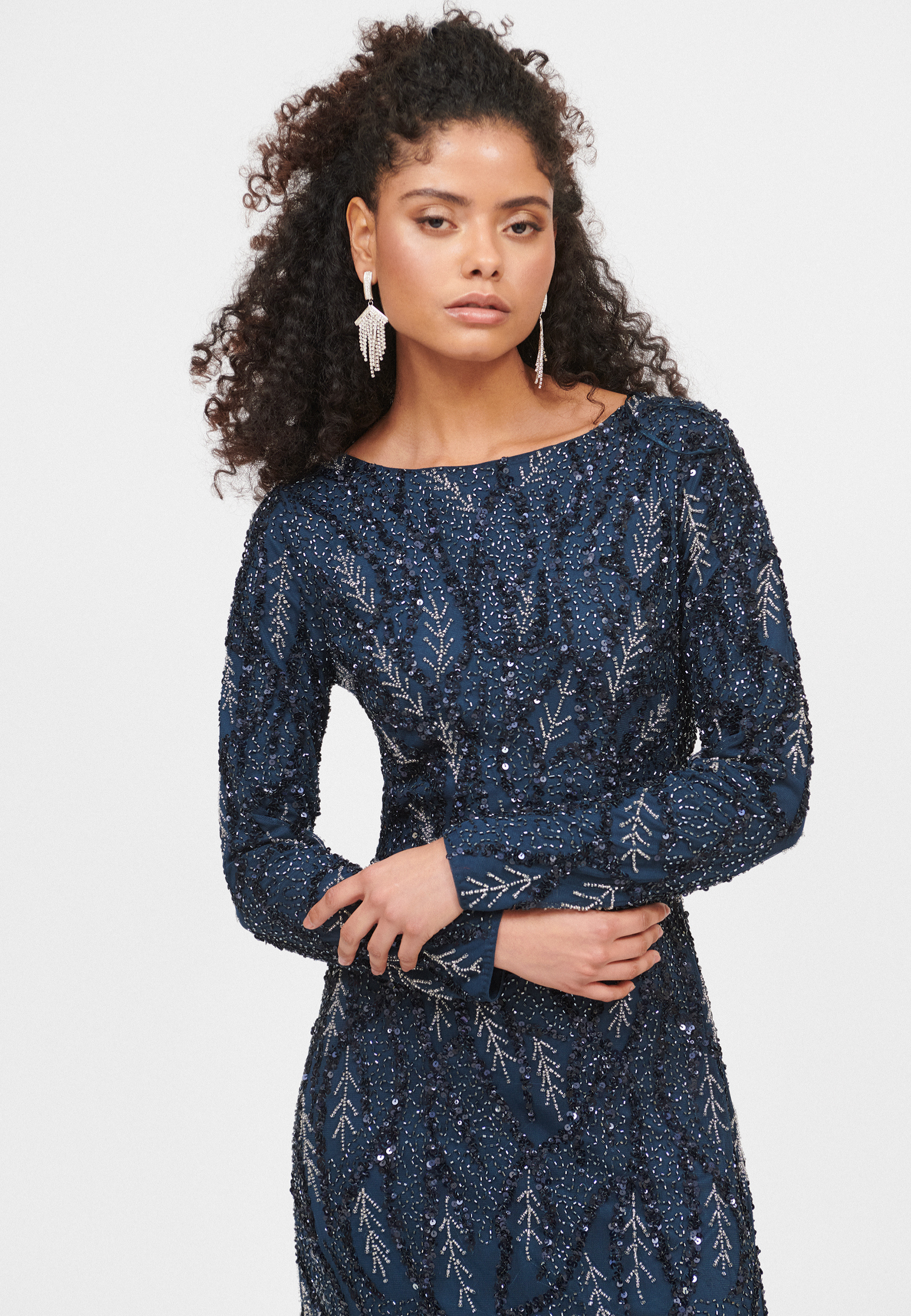 Anan Modest Embellished Sequin Maxi Dress | MTZ250103