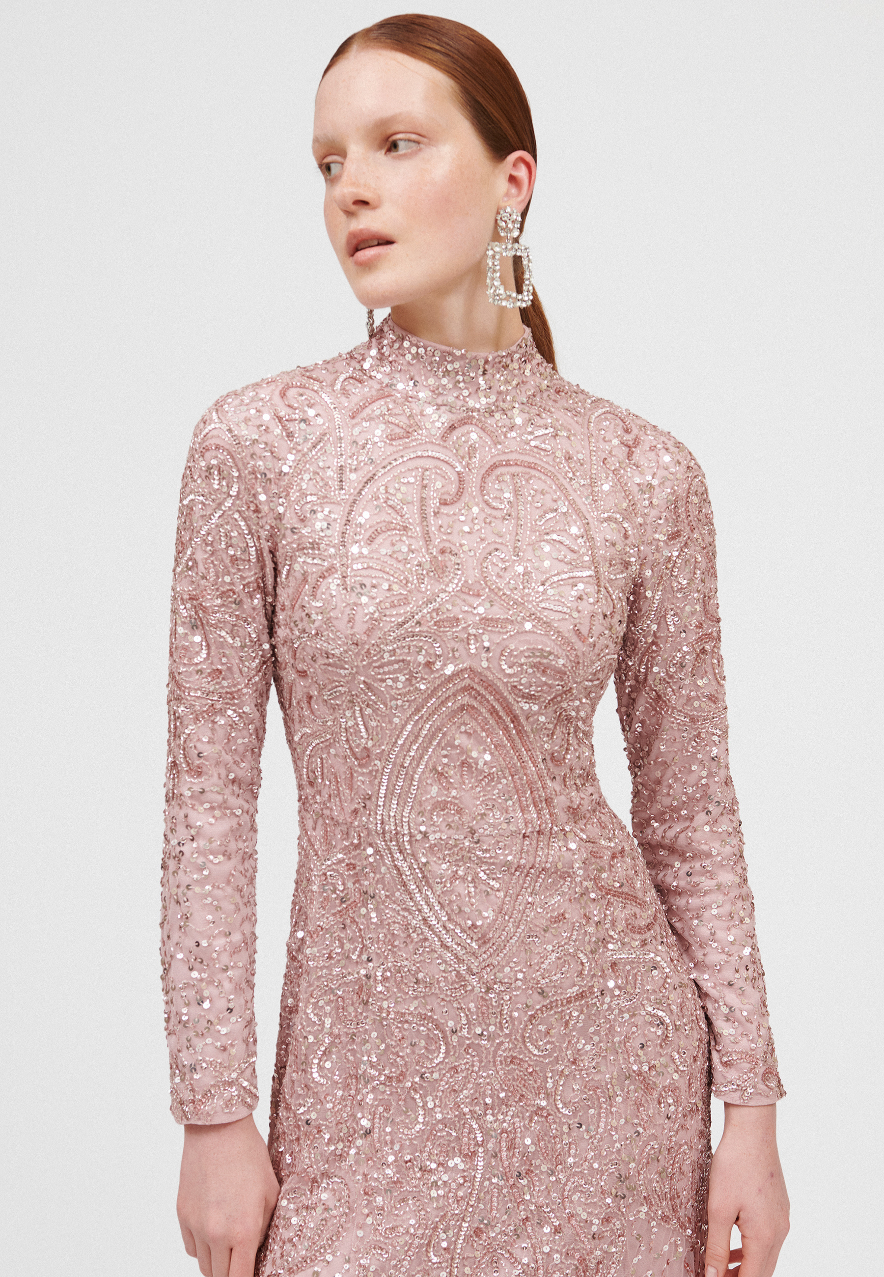 Alazne Modest Embellished Sequin Maxi Dress |M250120