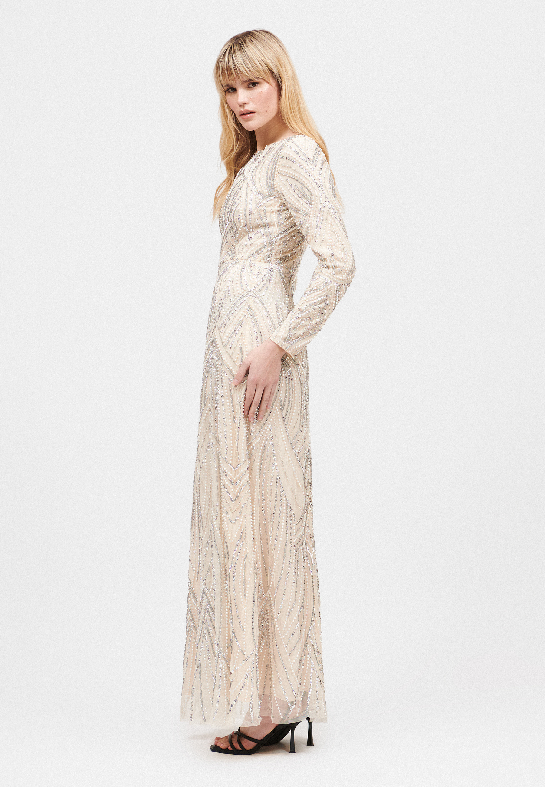 Amora Modest Embellished Sequin Maxi Dress | MTZ250323 MARYISA Amora Modest Embellished Sequin Maxi Dress | MTZ250323 MARYISA
