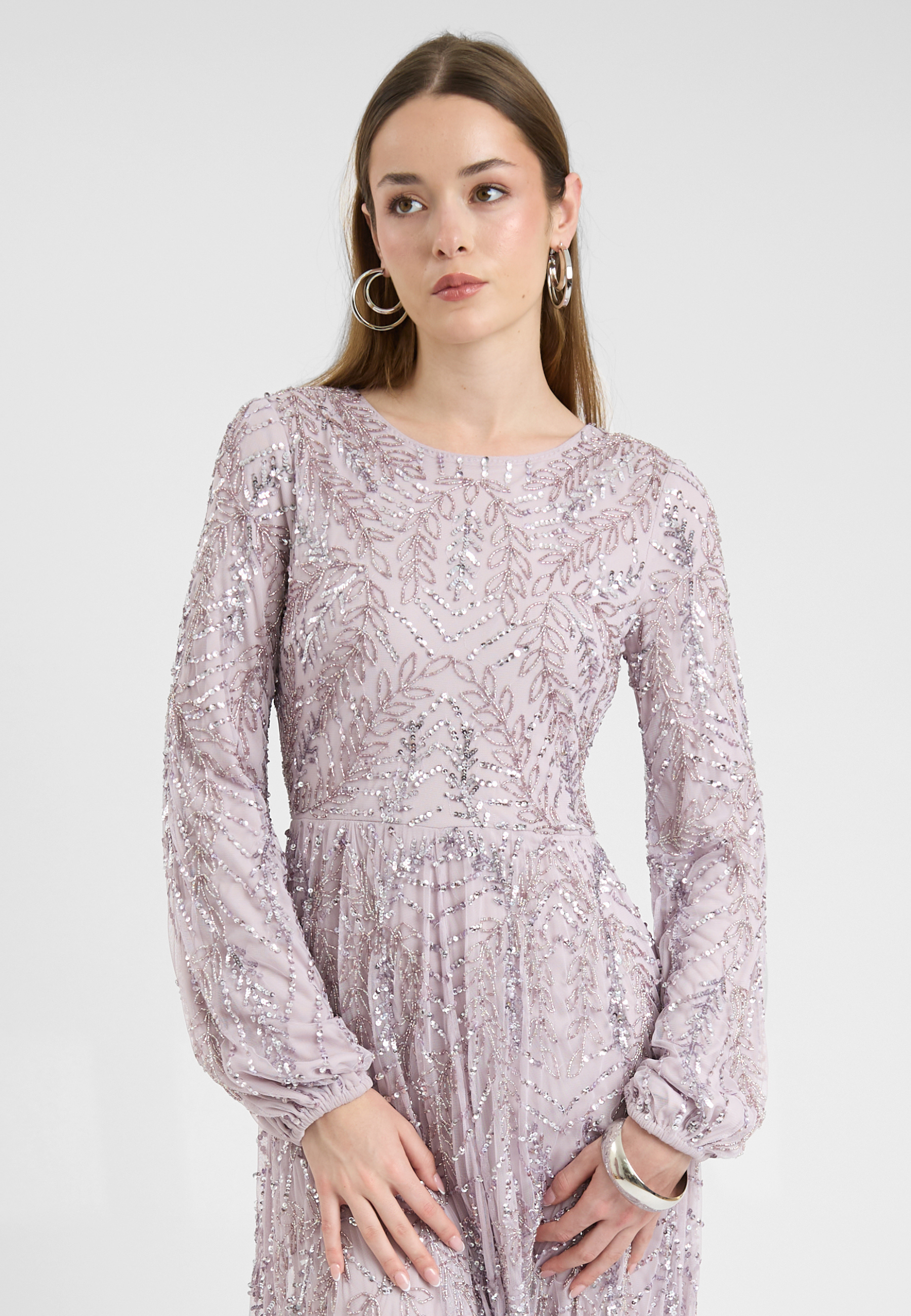 Imara Modest Embellished Sequin Maxi Dress | MTZ250324