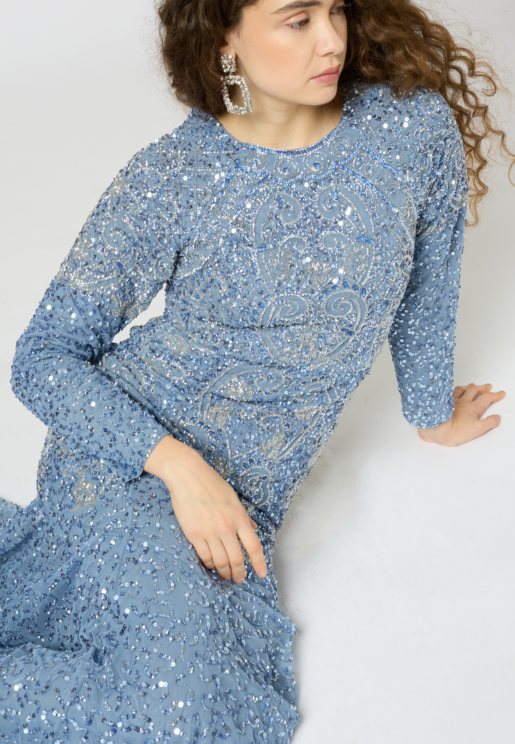 Ruya Modest Embellished Sequin Maxi Dress | MTZ250411
