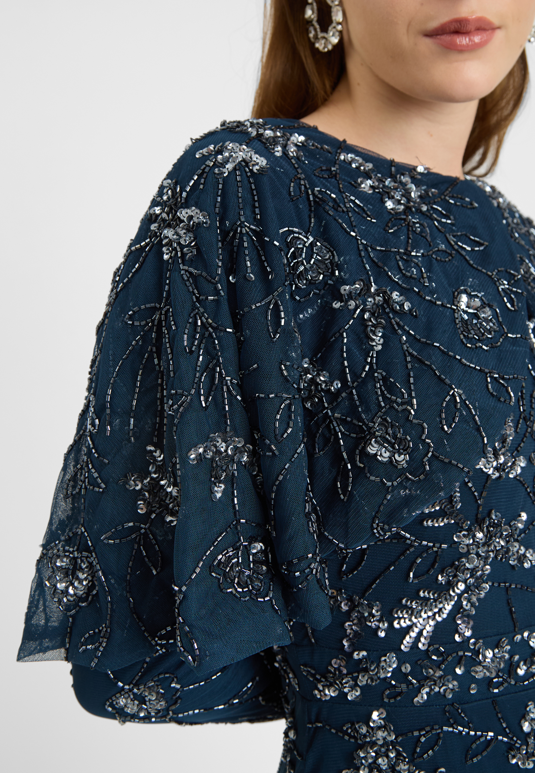 Soraya Modest Embellished Sequin Maxi Dress | MTZ250801