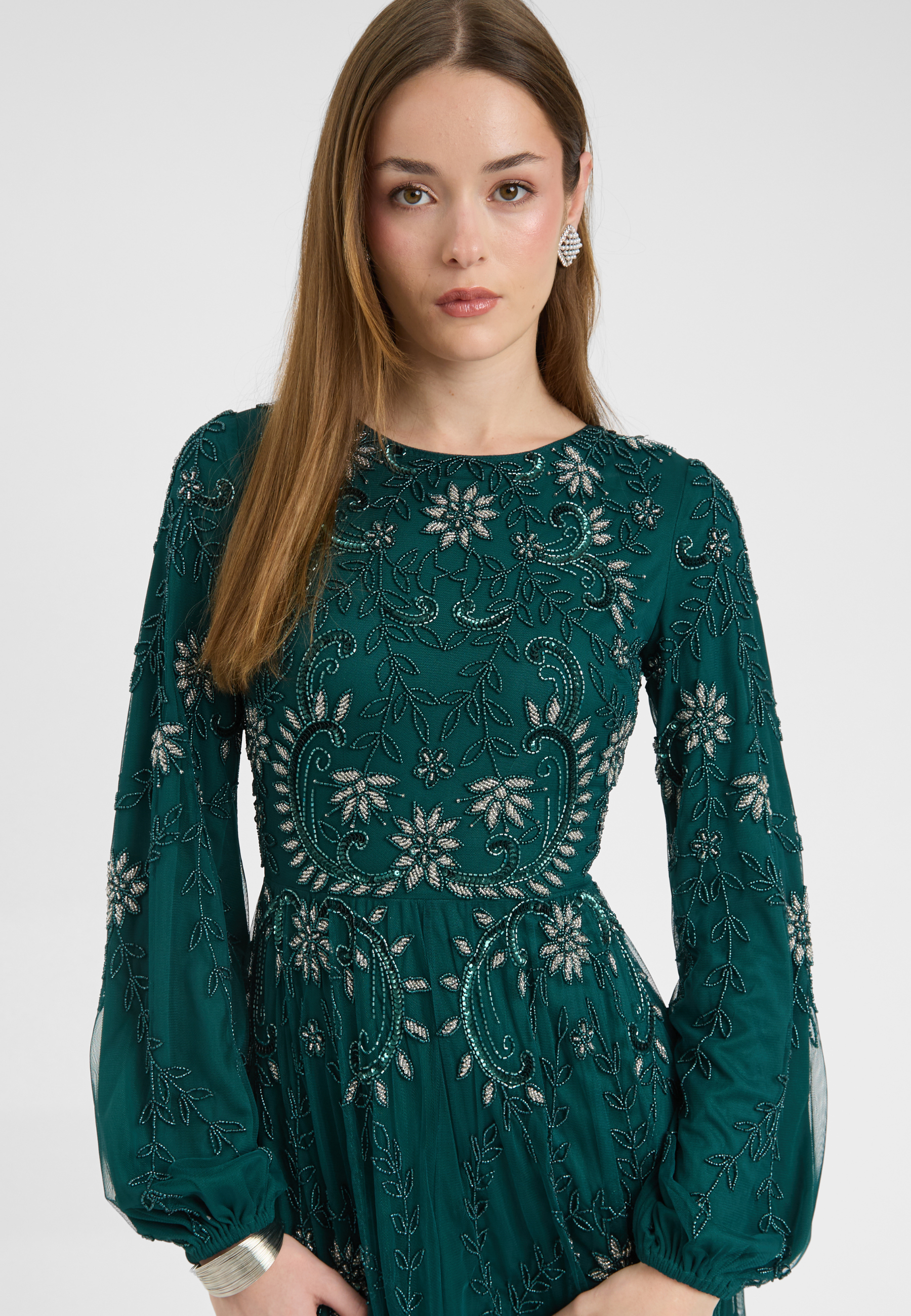 Rawa Modest Embellished Sequin Maxi Dress | MTZ250710