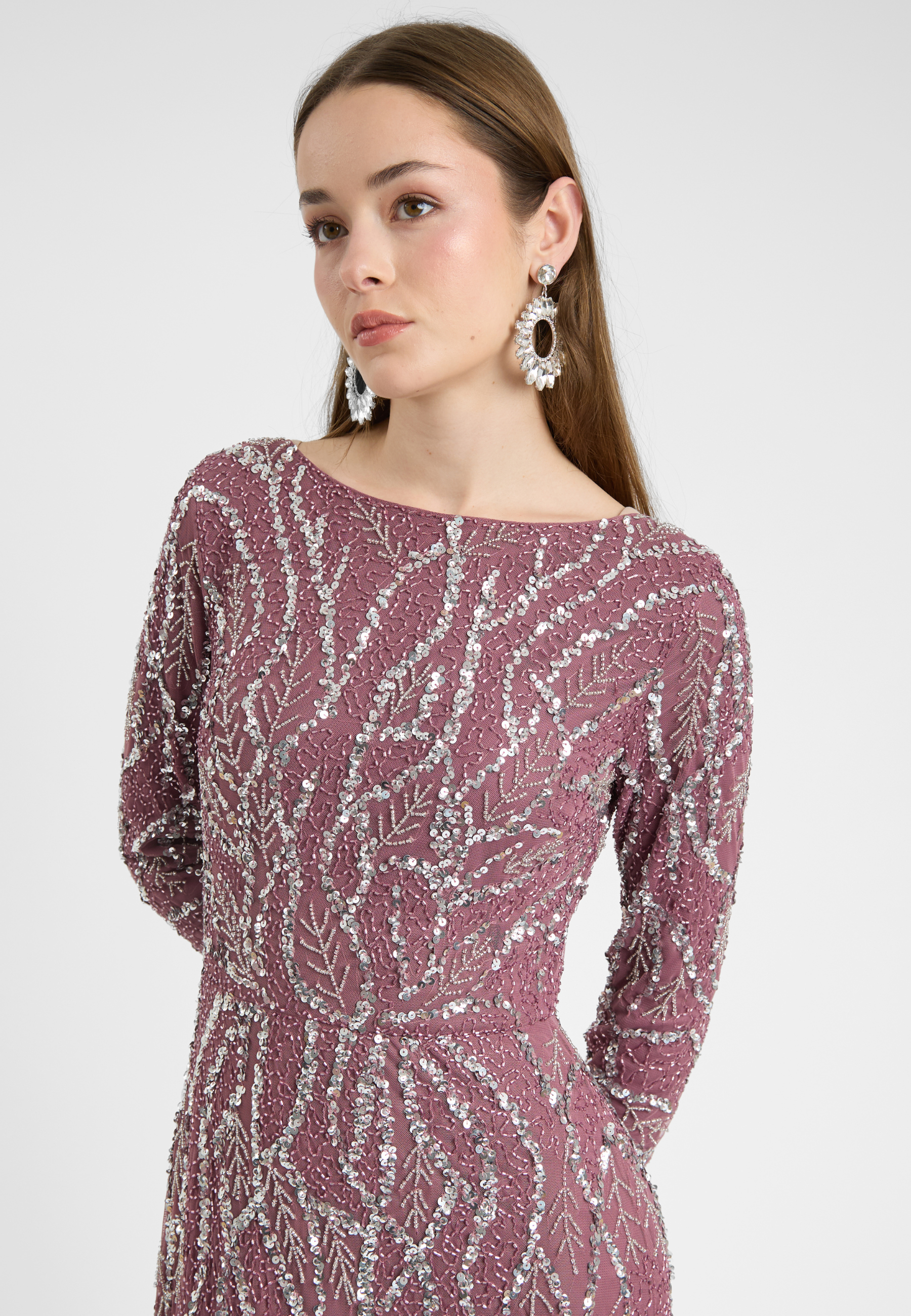 Sezen Embellished Sequin Maxi Dress | MTZ250812