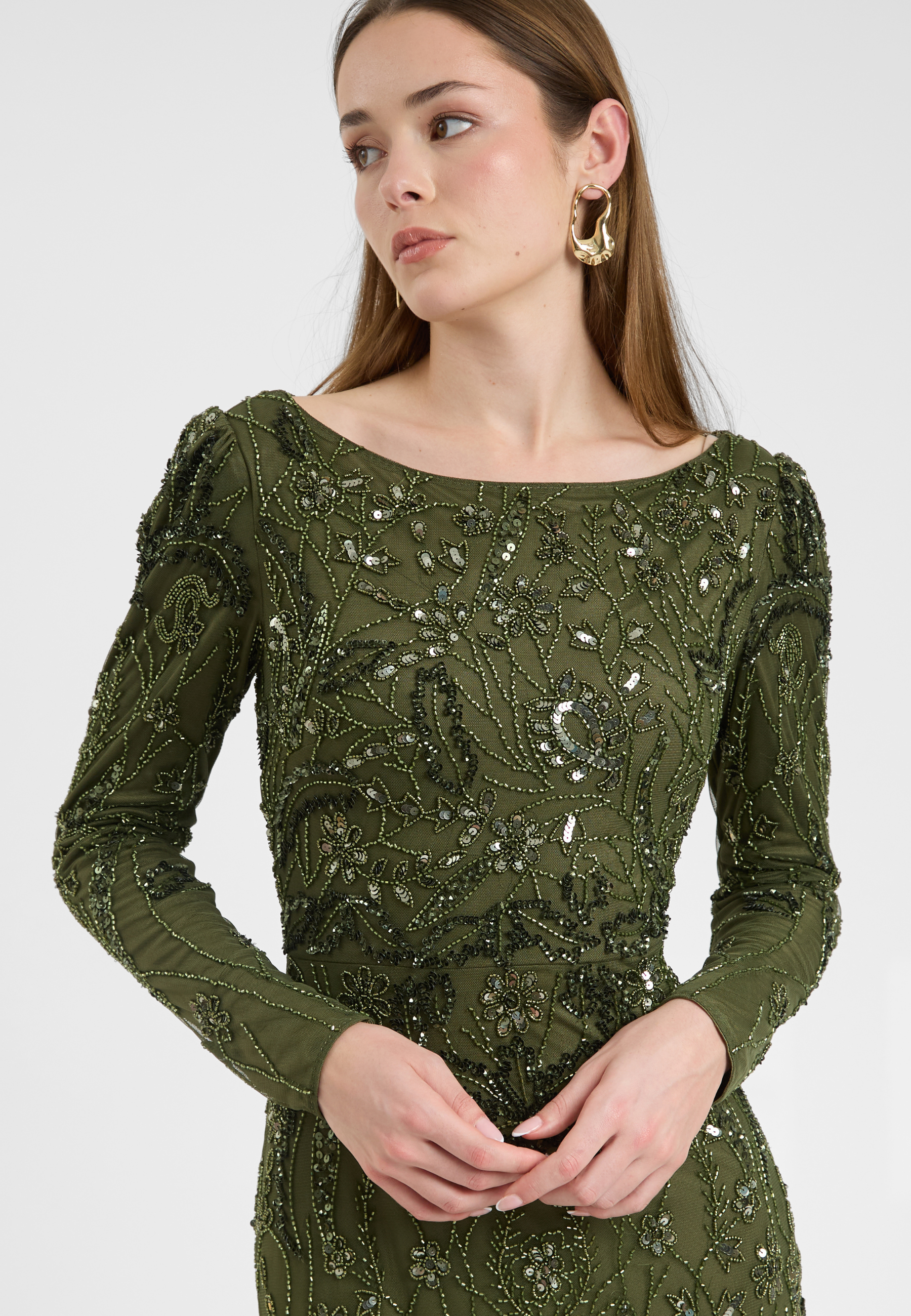 Ziya Embellished Sequin Maxi Dress | MTZ250803