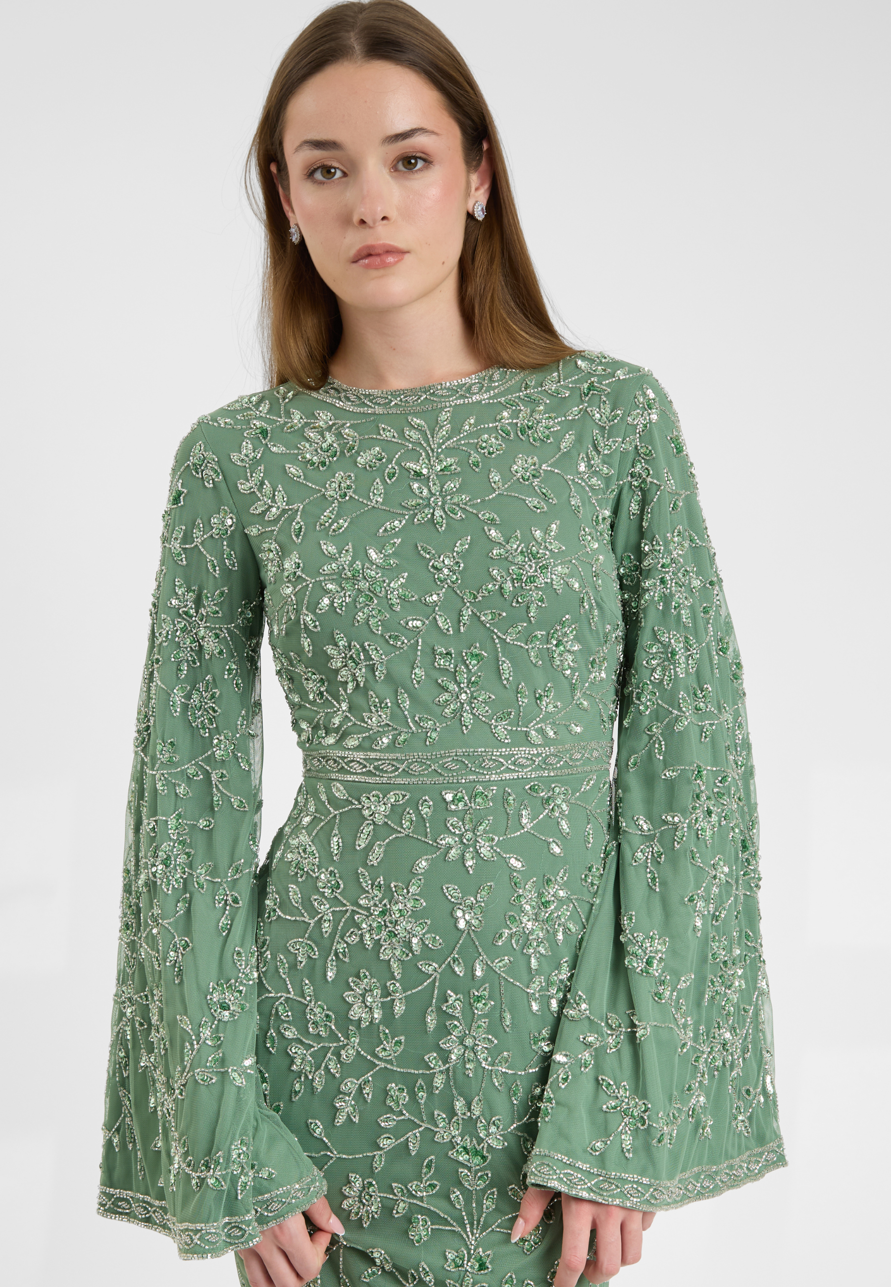 Eliza Modest Embellished Sequin Maxi Dress | MTZ250702