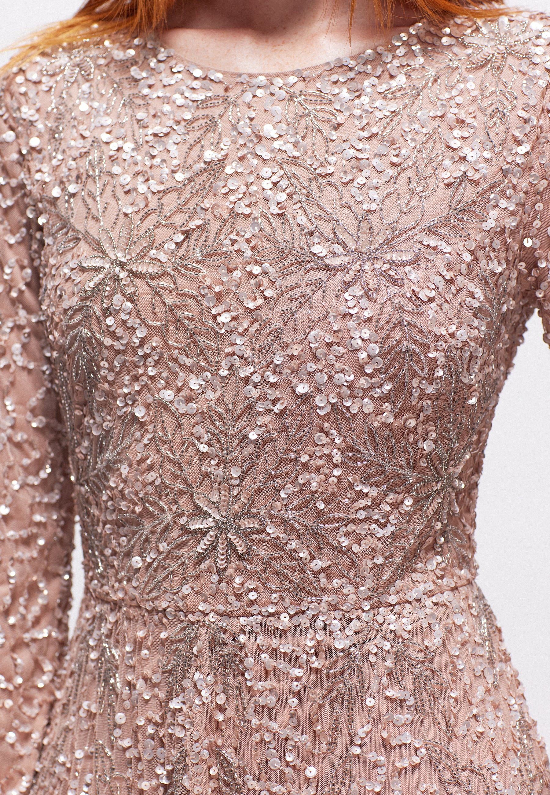 ADILA MODEST EMBELLISHED SEQUIN DRESS | MTZ240402