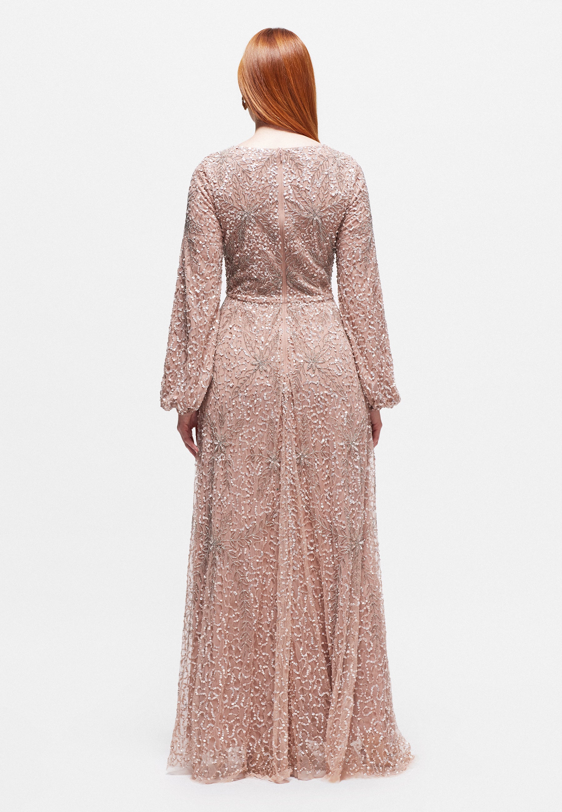 ADILA MODEST EMBELLISHED SEQUIN DRESS | MTZ240402