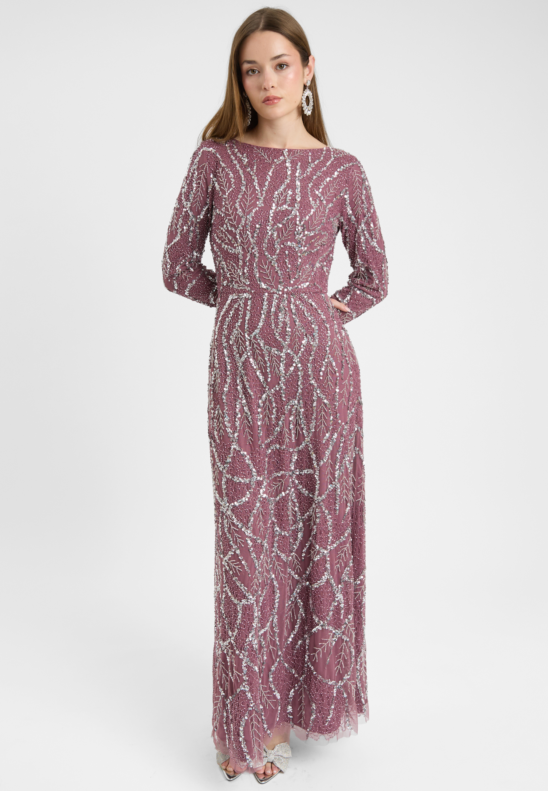 Sezen Embellished Sequin Maxi Dress | MTZ250812