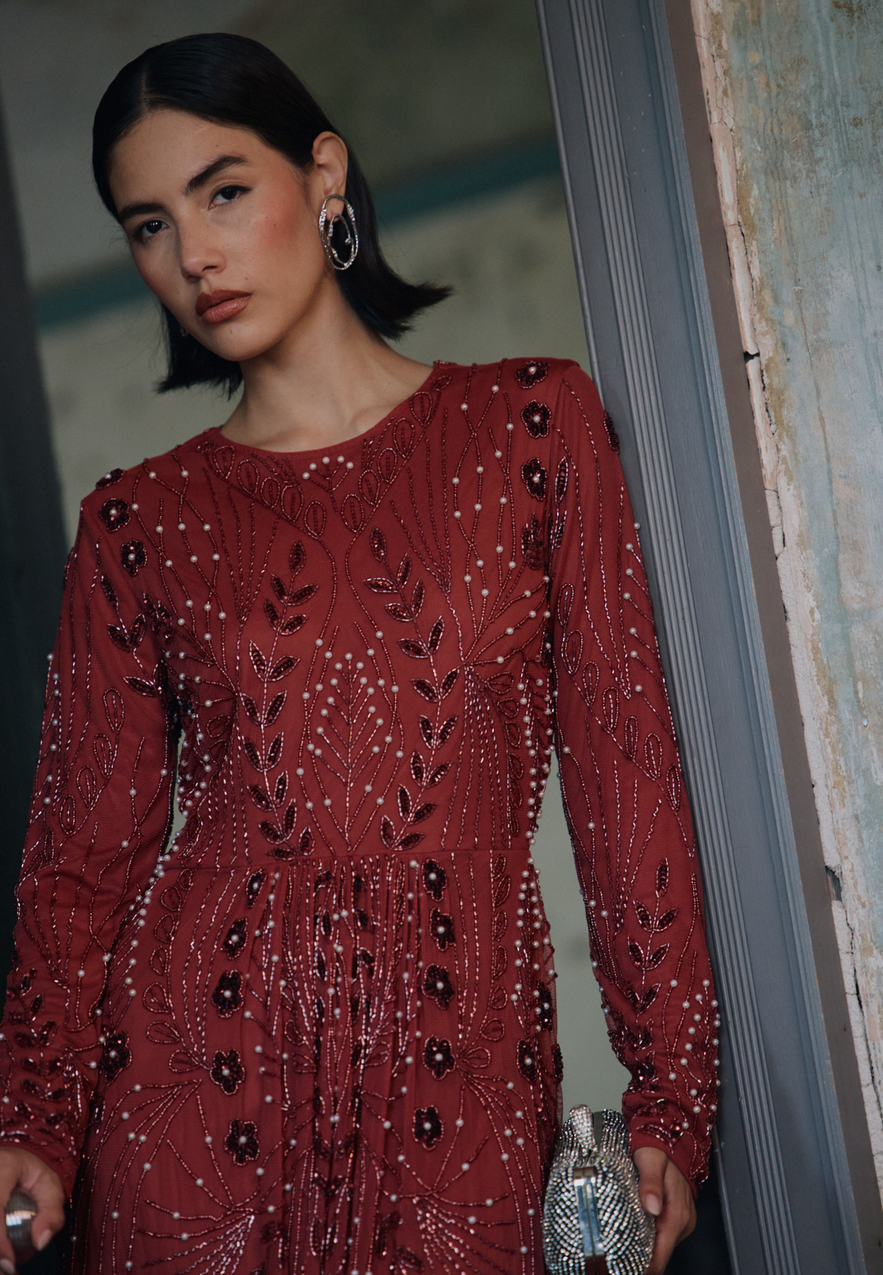 Reina Embellished Sequin Maxi Dress | MTZ250802